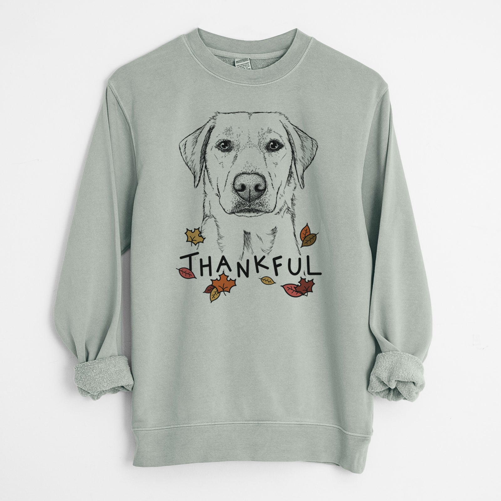 Thankful Zoe the Yellow Lab - Unisex Pigment Dyed Crew Sweatshirt