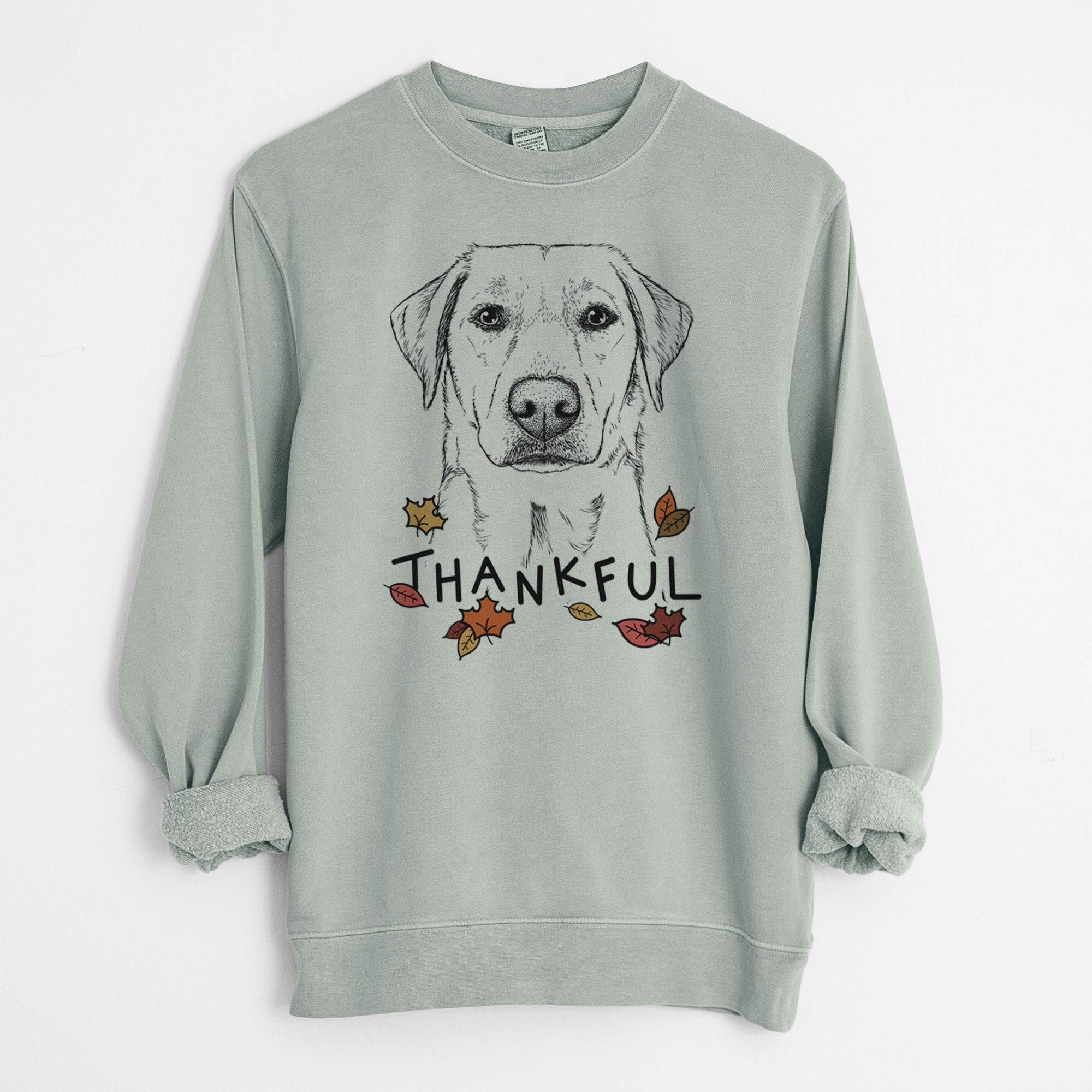 Thankful Zoe the Yellow Lab - Unisex Pigment Dyed Crew Sweatshirt