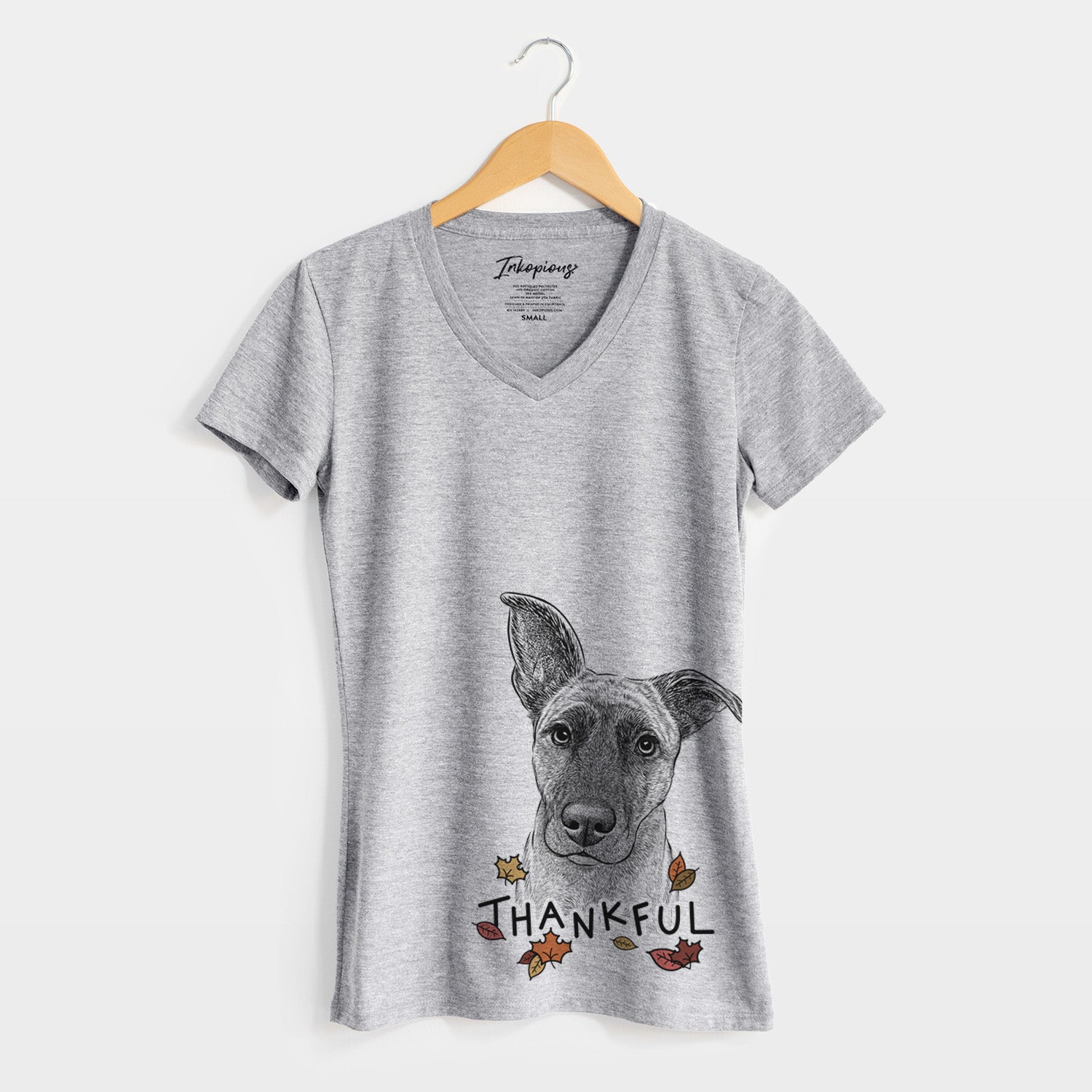 Thankful Zoey the Mixed Breed - Women's V-neck Shirt