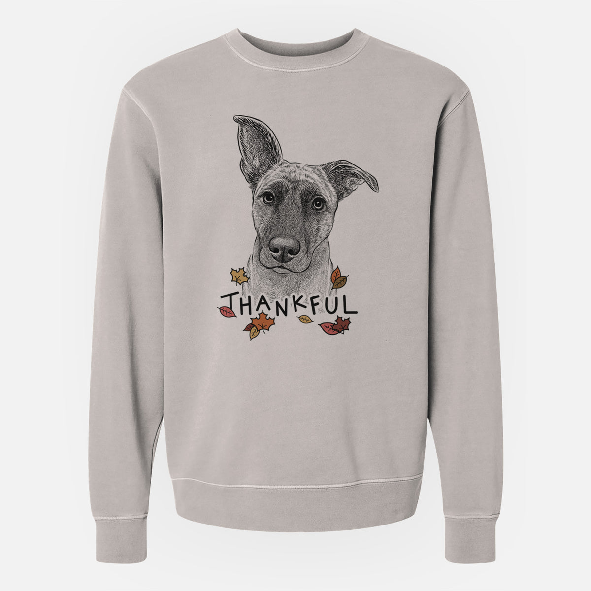 Thankful Zoey the Mixed Breed - Unisex Pigment Dyed Crew Sweatshirt