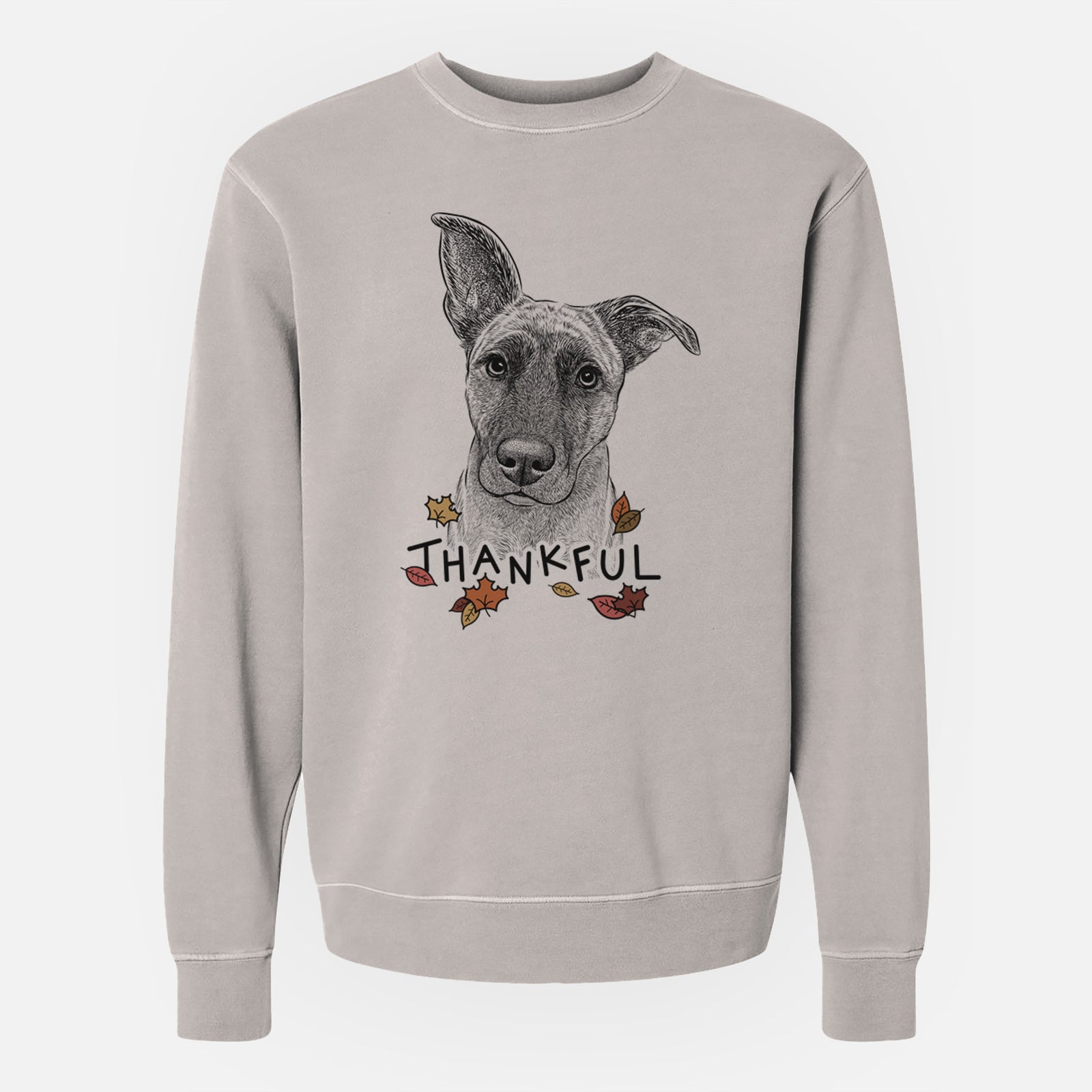 Thankful Zoey the Mixed Breed - Unisex Pigment Dyed Crew Sweatshirt