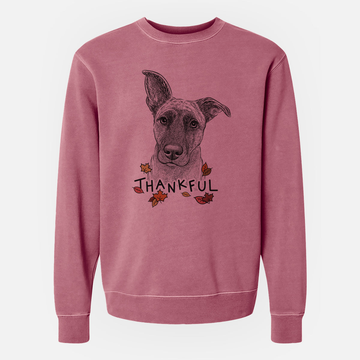 Thankful Zoey the Mixed Breed - Unisex Pigment Dyed Crew Sweatshirt