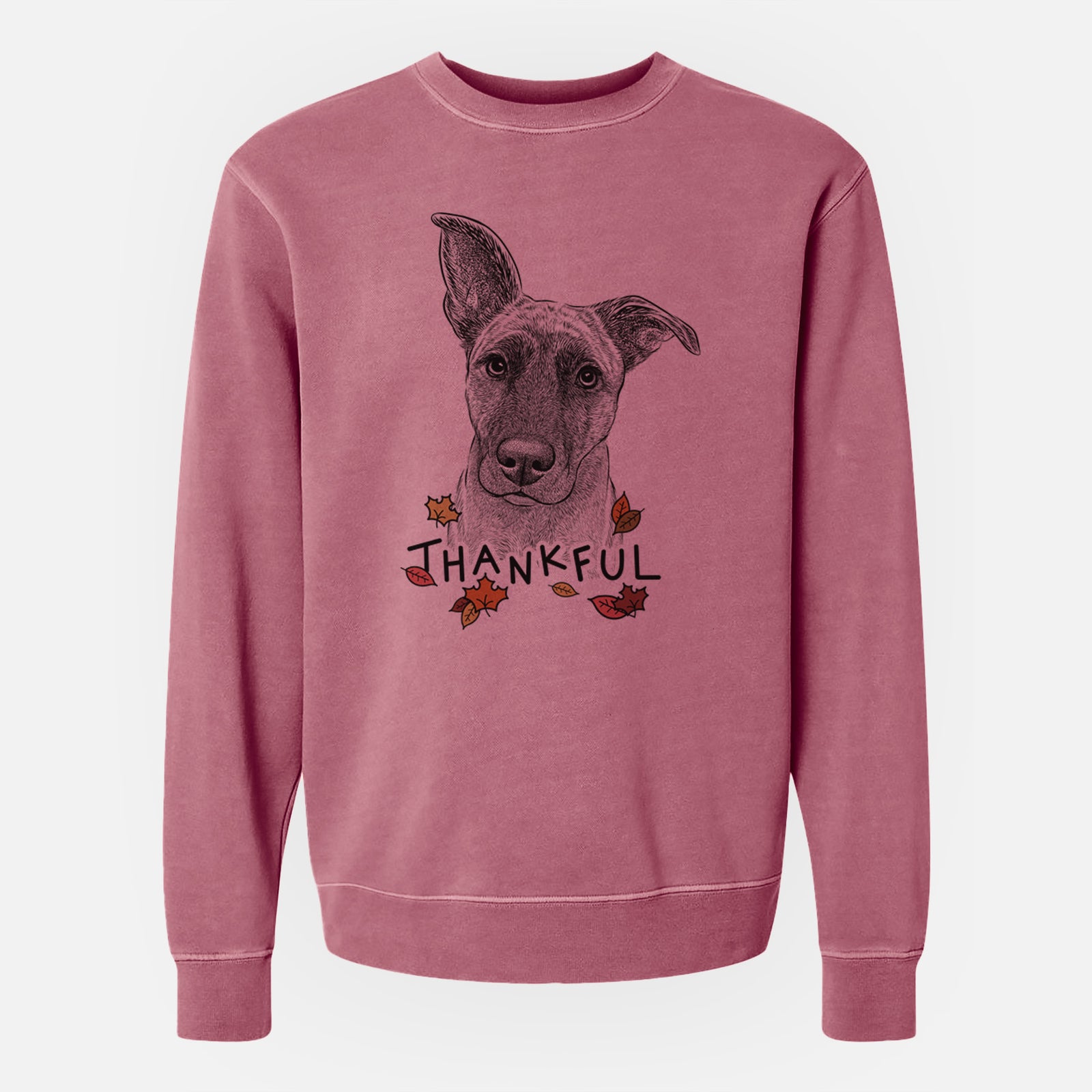 Thankful Zoey the Mixed Breed - Unisex Pigment Dyed Crew Sweatshirt