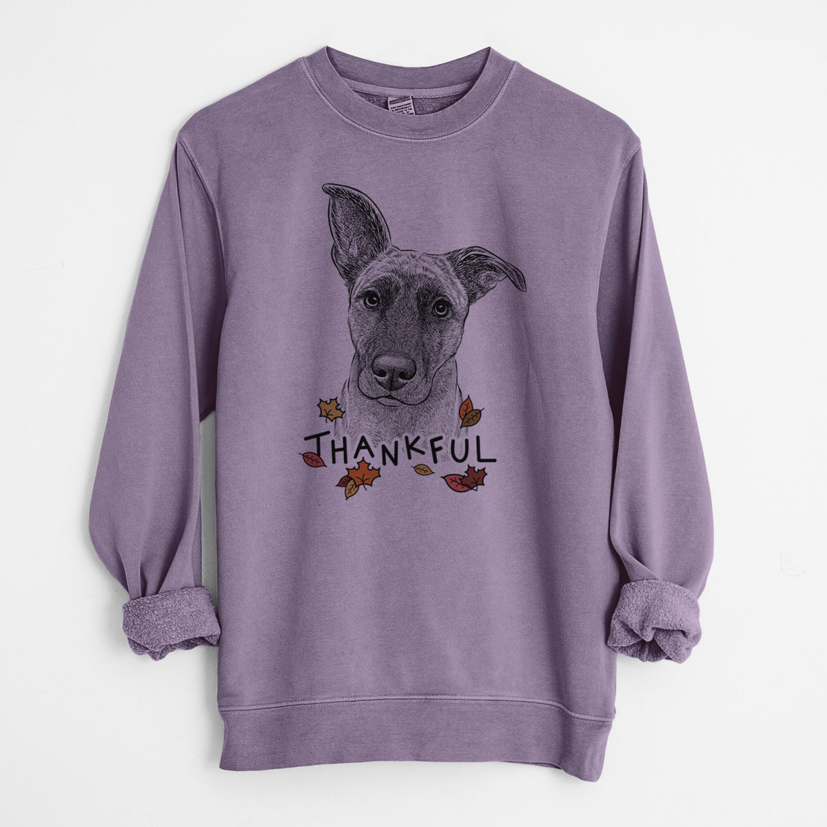 Thankful Zoey the Mixed Breed - Unisex Pigment Dyed Crew Sweatshirt