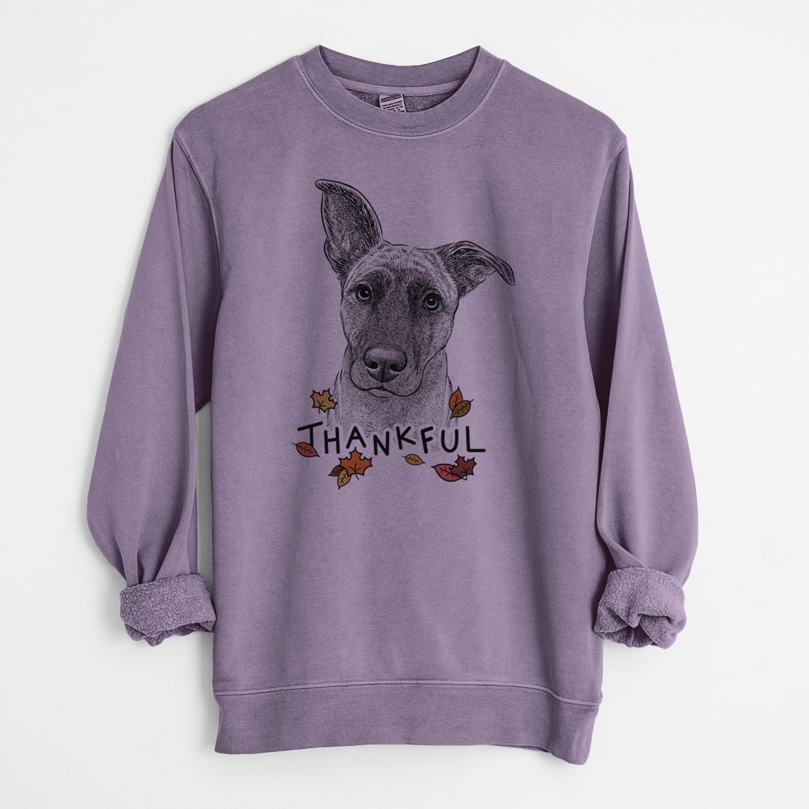 Thankful Zoey the Mixed Breed - Unisex Pigment Dyed Crew Sweatshirt