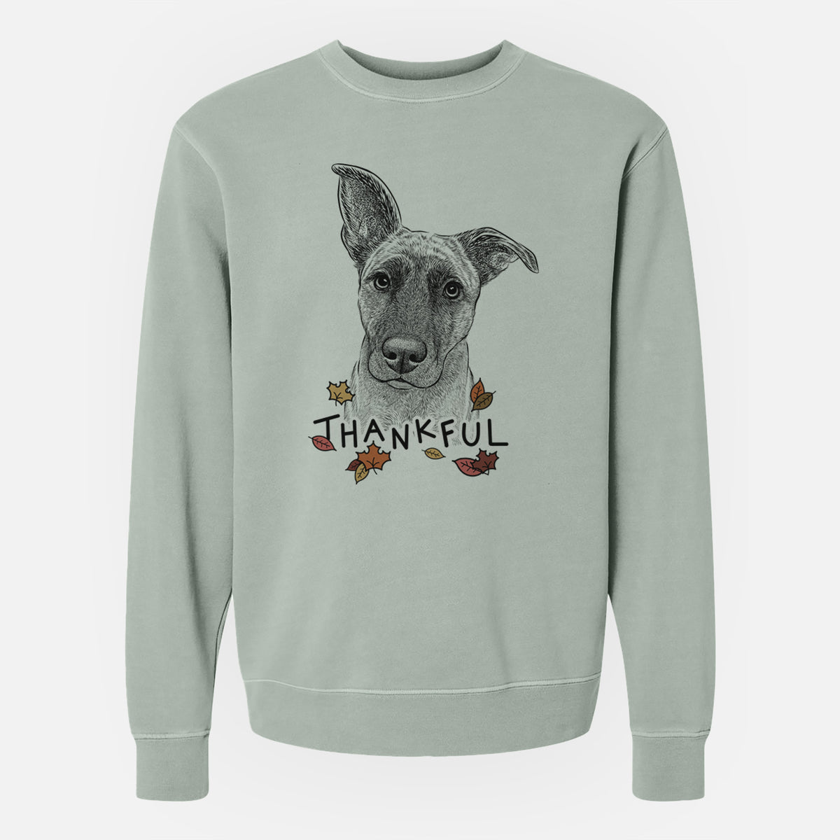 Thankful Zoey the Mixed Breed - Unisex Pigment Dyed Crew Sweatshirt