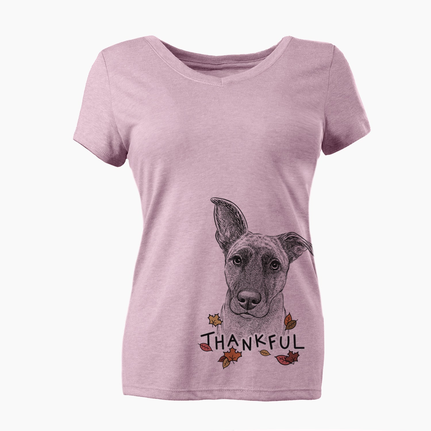 Thankful Zoey the Mixed Breed - Women's V-neck Shirt