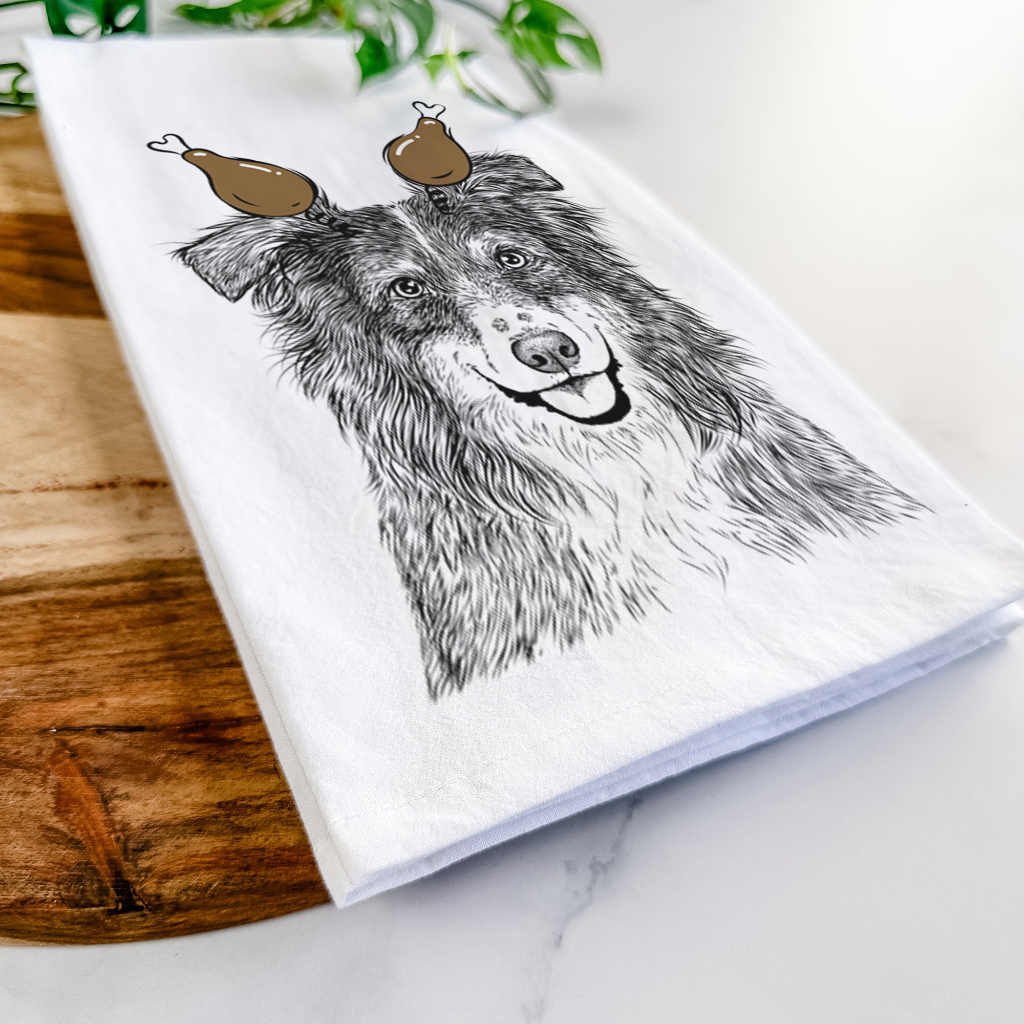 Aushe the Australian Shepherd Tea Towel