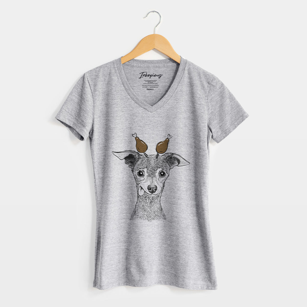 Thanksgiving Bebe the Chihuahua - Women's Perfect V-neck Shirt