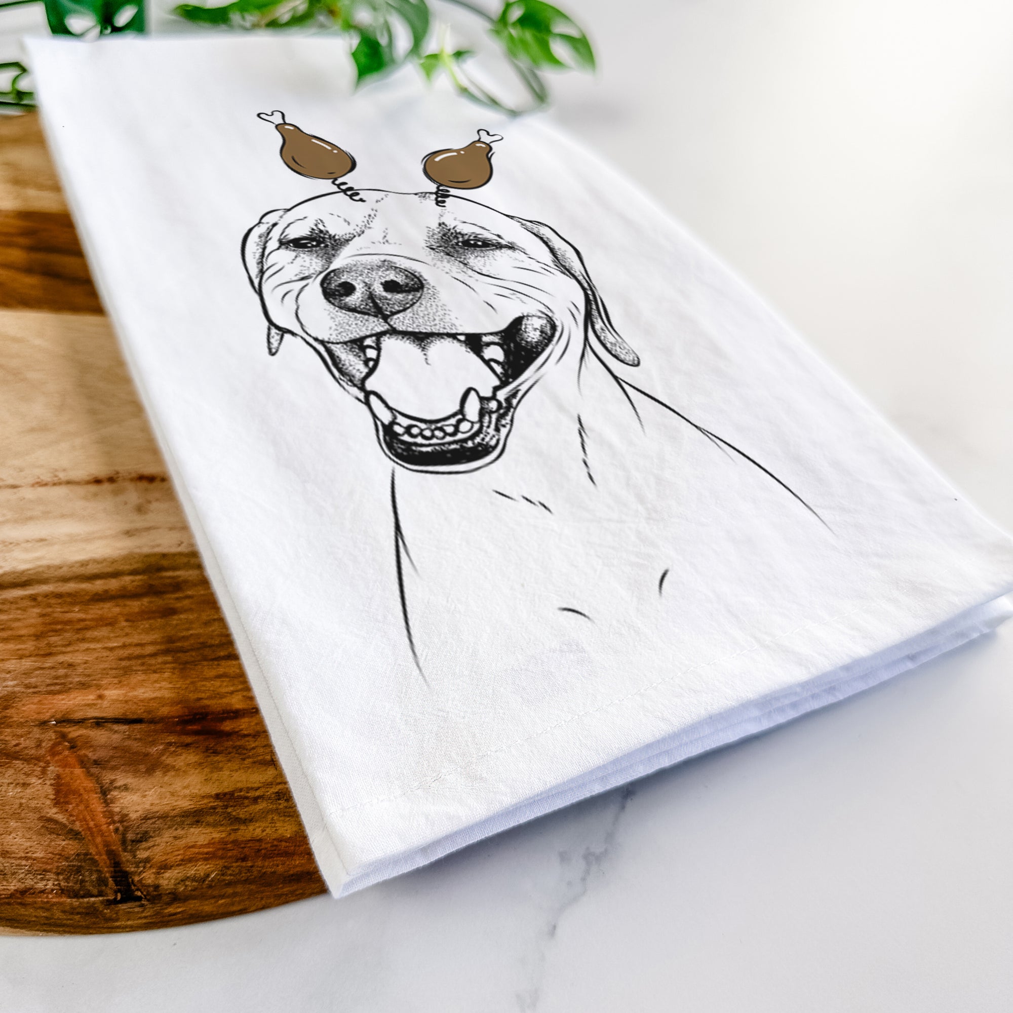 Beemer the Boxer Pitbull Terrier Mix Tea Towel