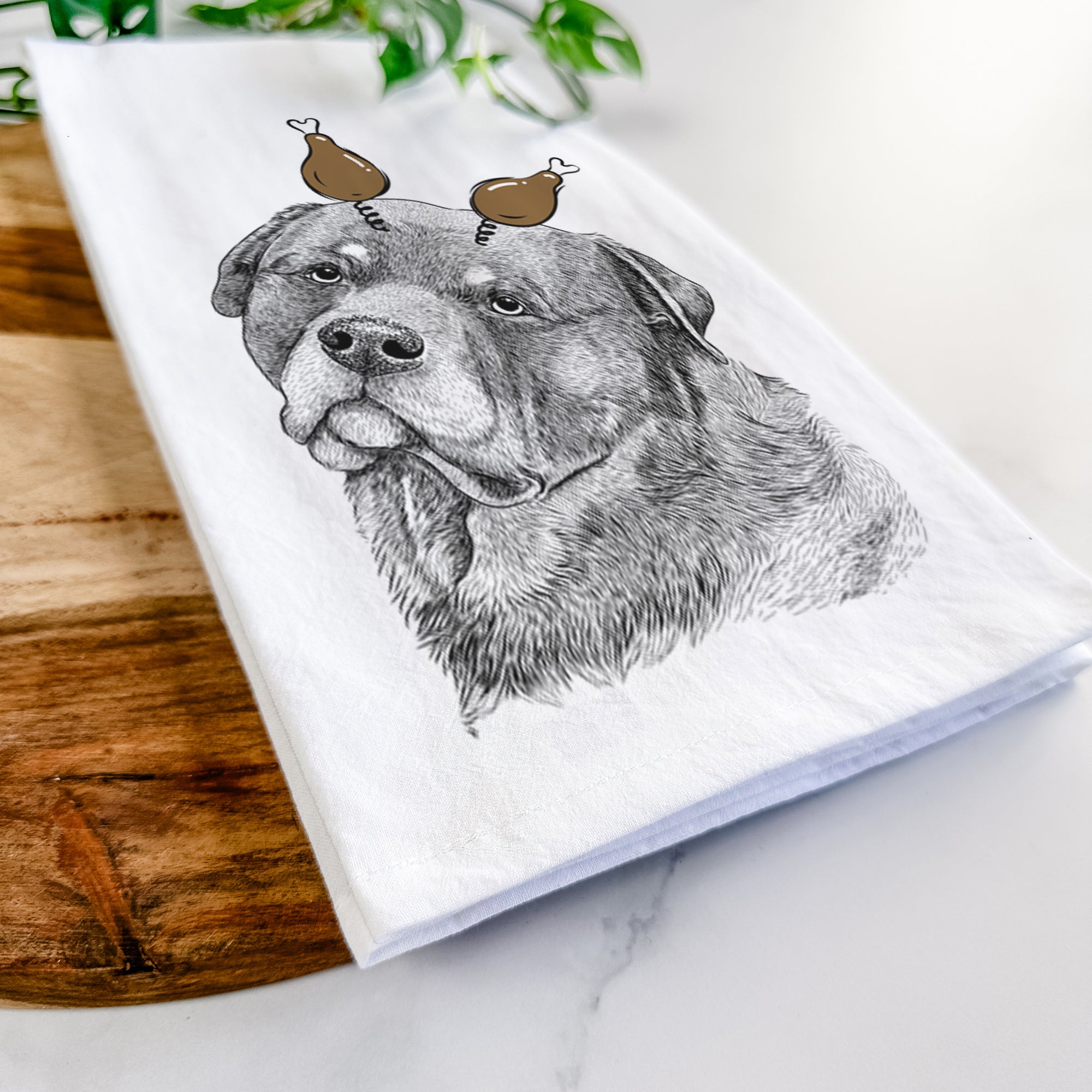 Bender the Rottweiler Tea Towel