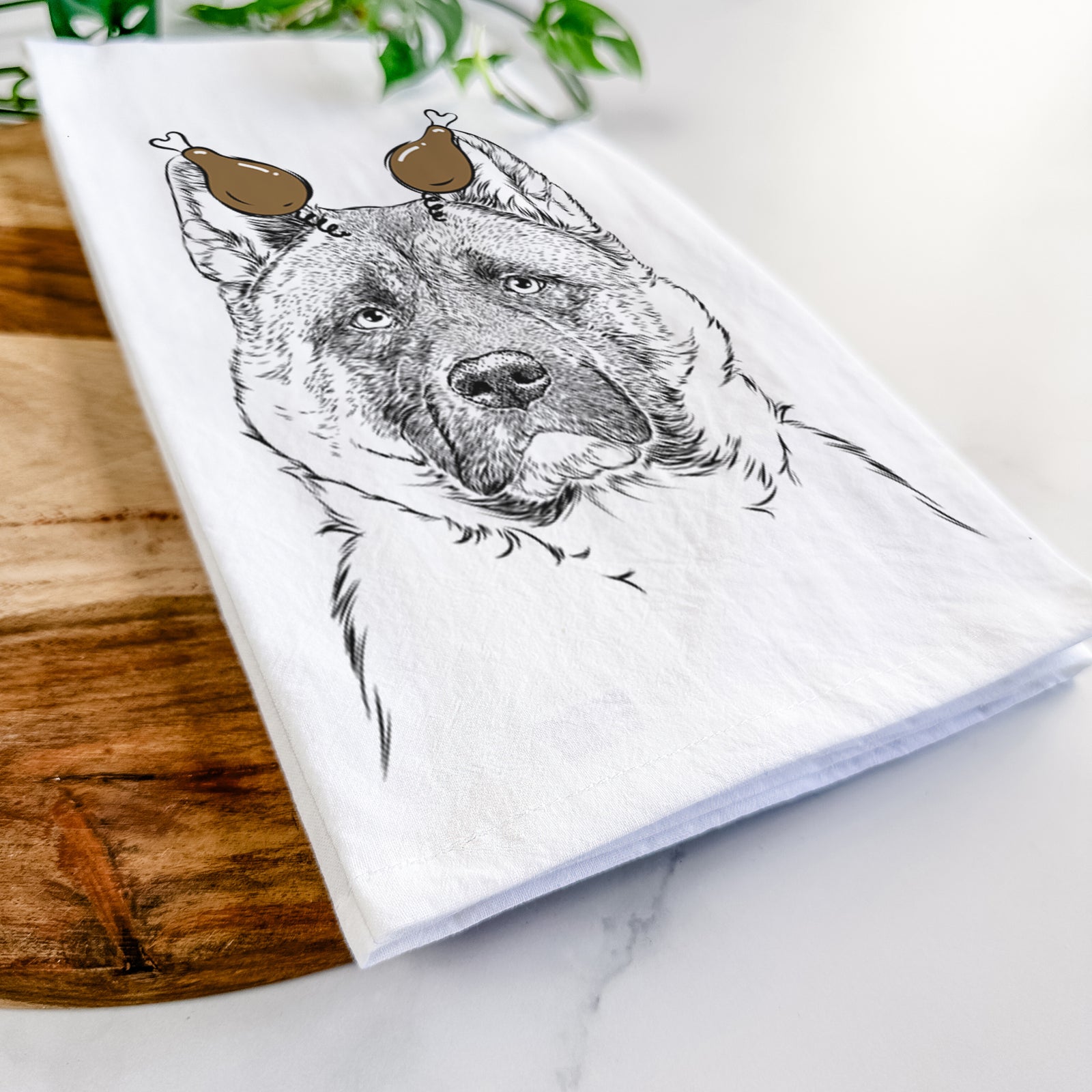 Bo the American Akita Tea Towel