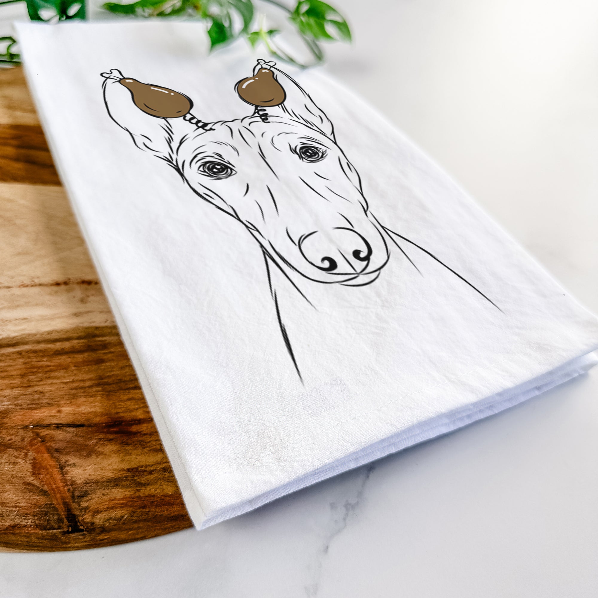 Bonsai the Basenji Tea Towel