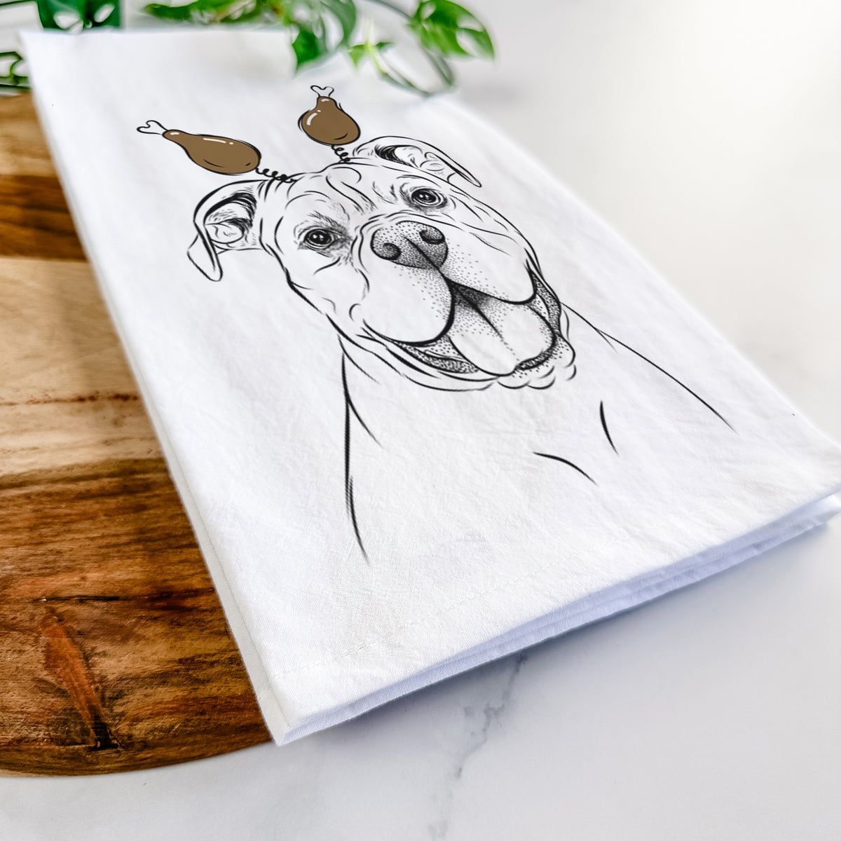 Bravo the Bulldog Mix Tea Towel