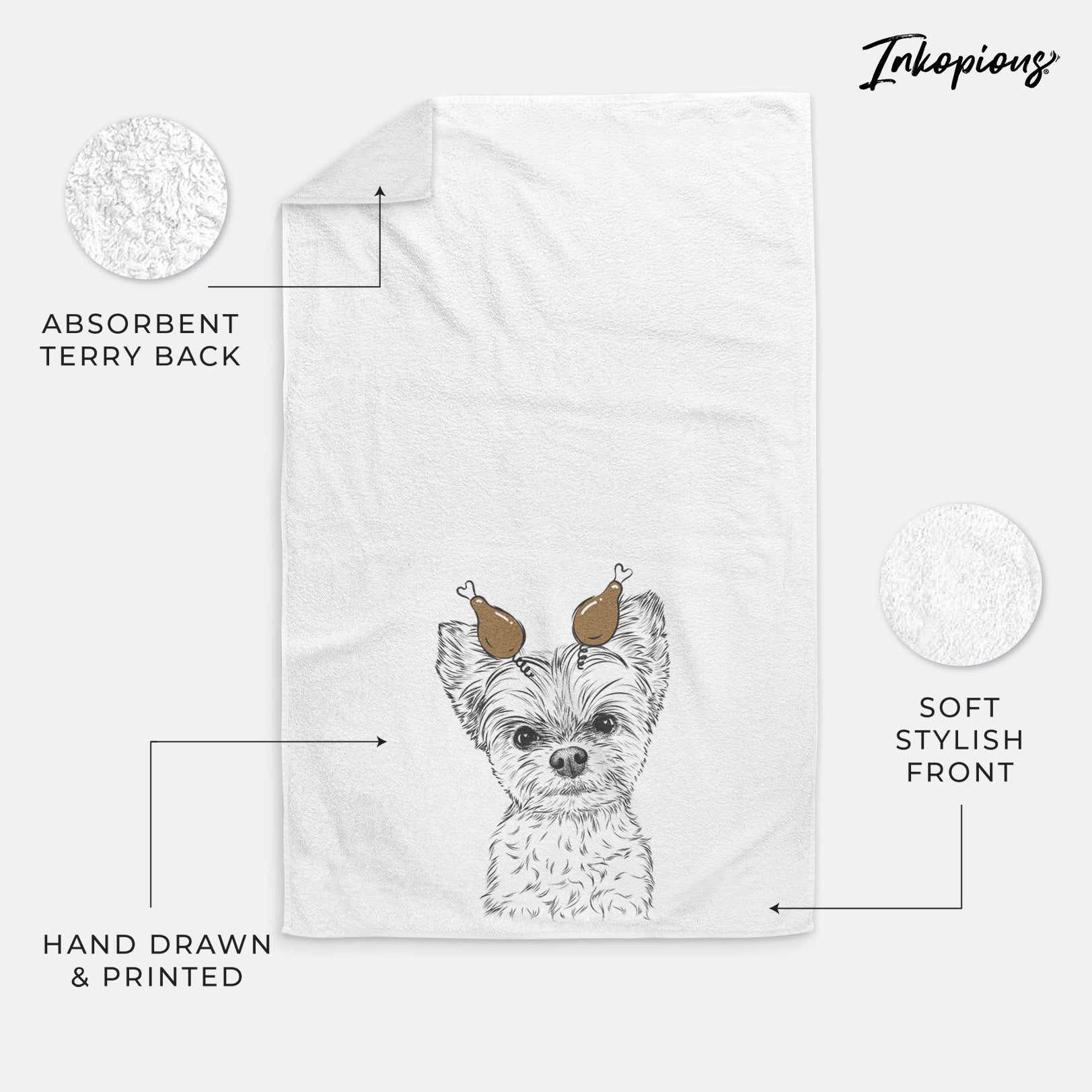 Chance the Yapper the Yorkshire Terrier Decorative Hand Towel