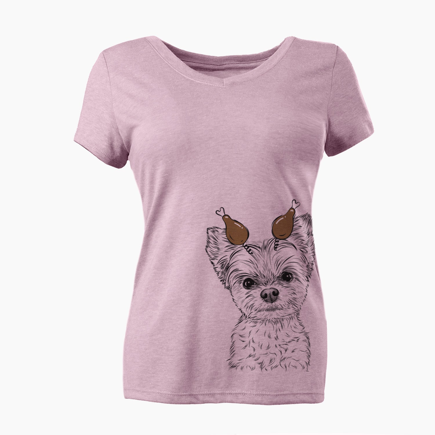 Thanksgiving Chance the Yapper the Yorkshire Terrier - Women's Perfect V-neck Shirt