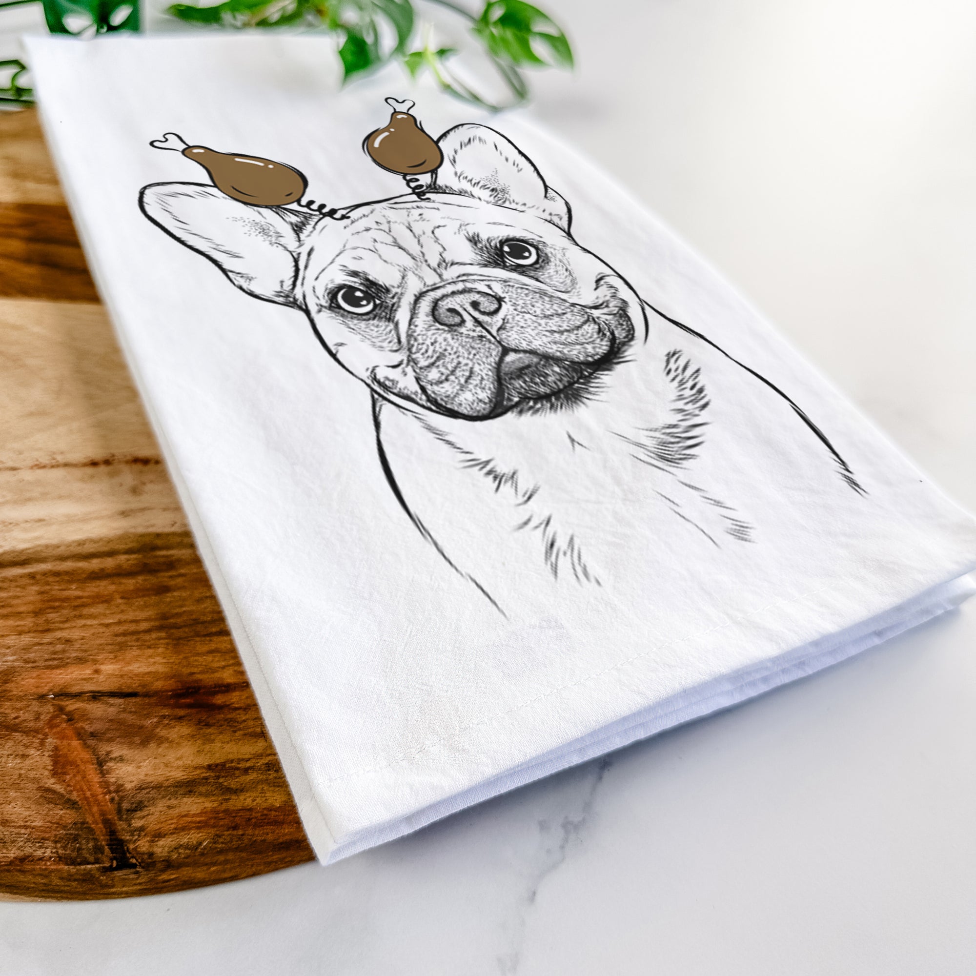 Chew Chew the French Bulldog Tea Towel