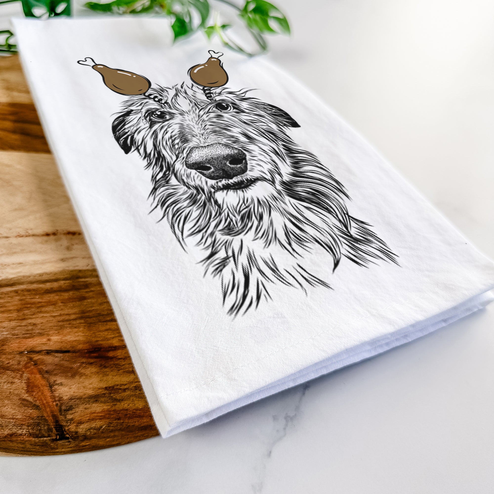 Cleod the Scottish Deerhound Tea Towel