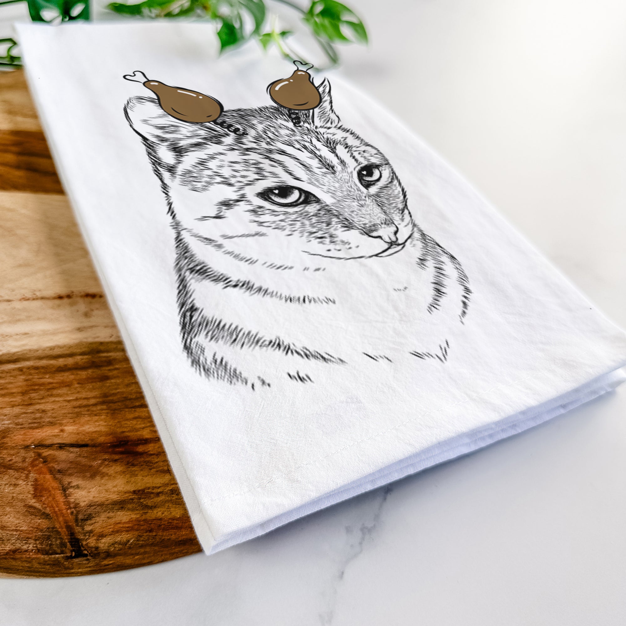 Dora the Tabby Cat Tea Towel