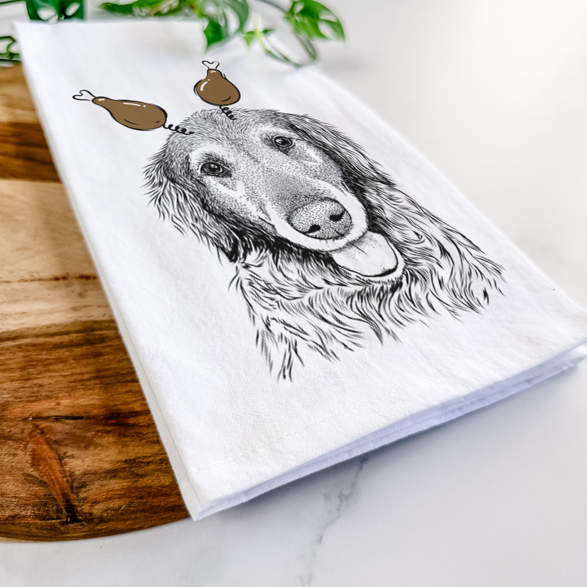 Duncan the Golden Retriever Tea Towel