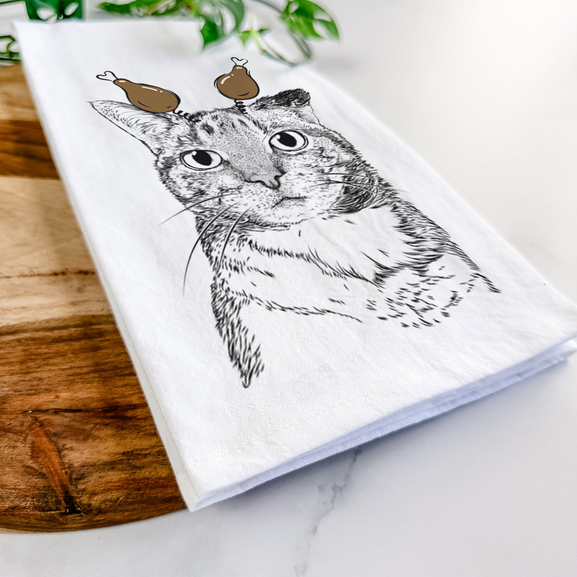 Eleanor the Domestic Shorthair Cat Tea Towel