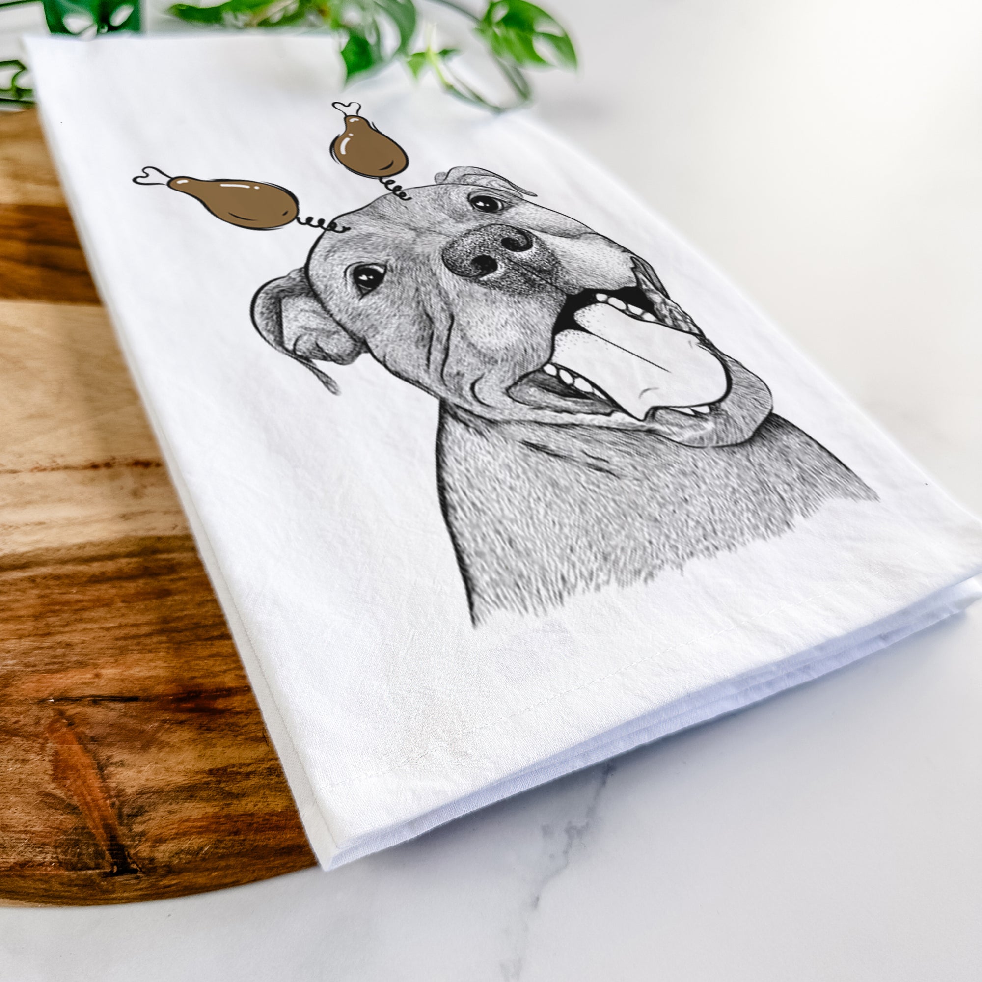 Eloise the Pitbull Mix Tea Towel