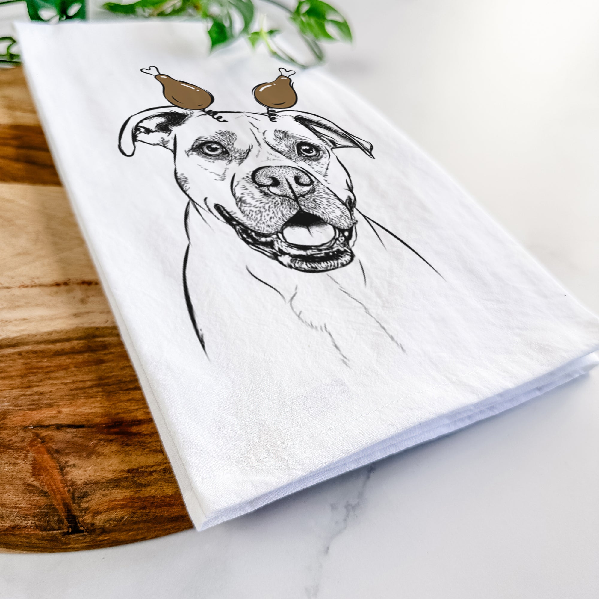 Frankie Tankie the Boxer Mix Tea Towel