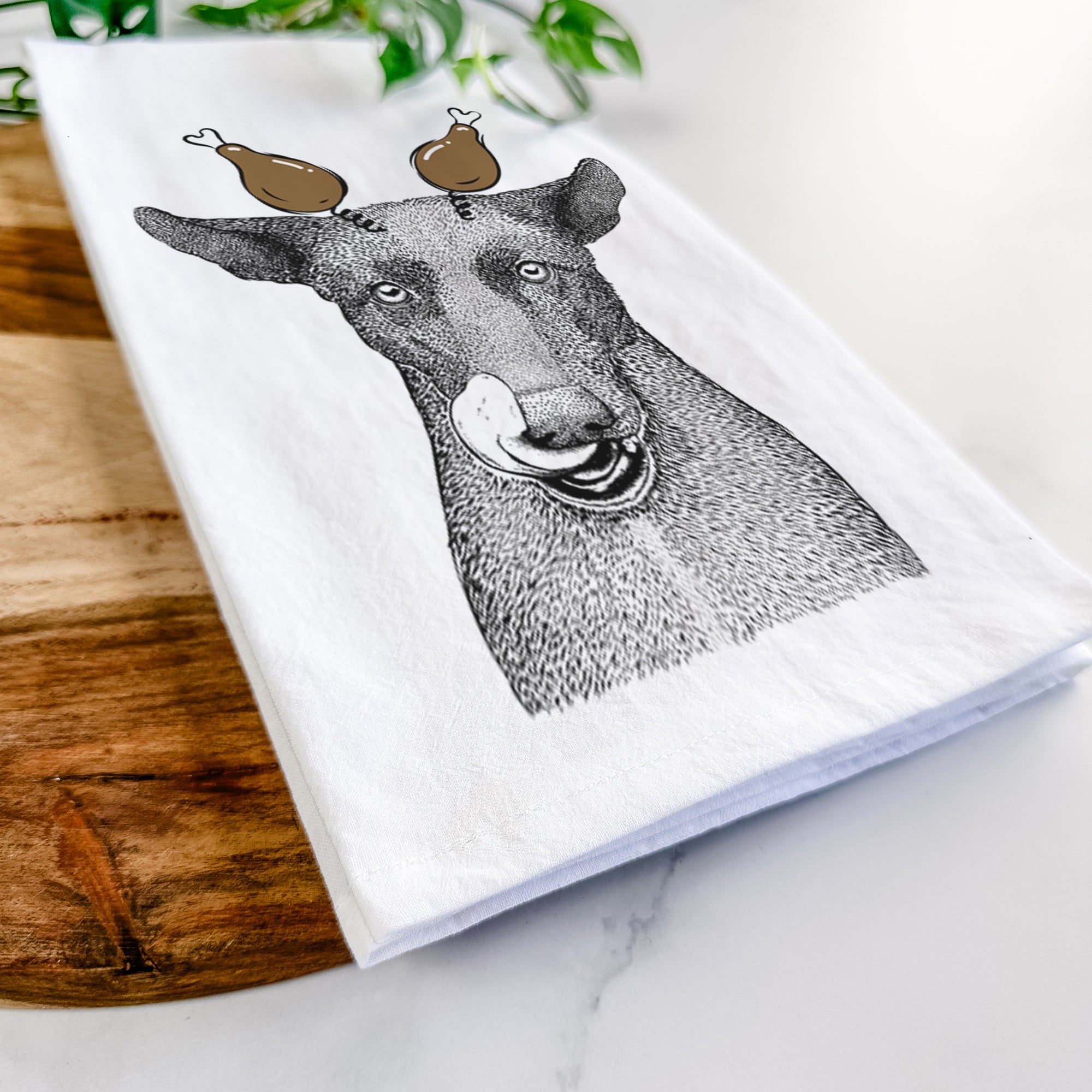 Gidget the Mexican Street Dog Tea Towel