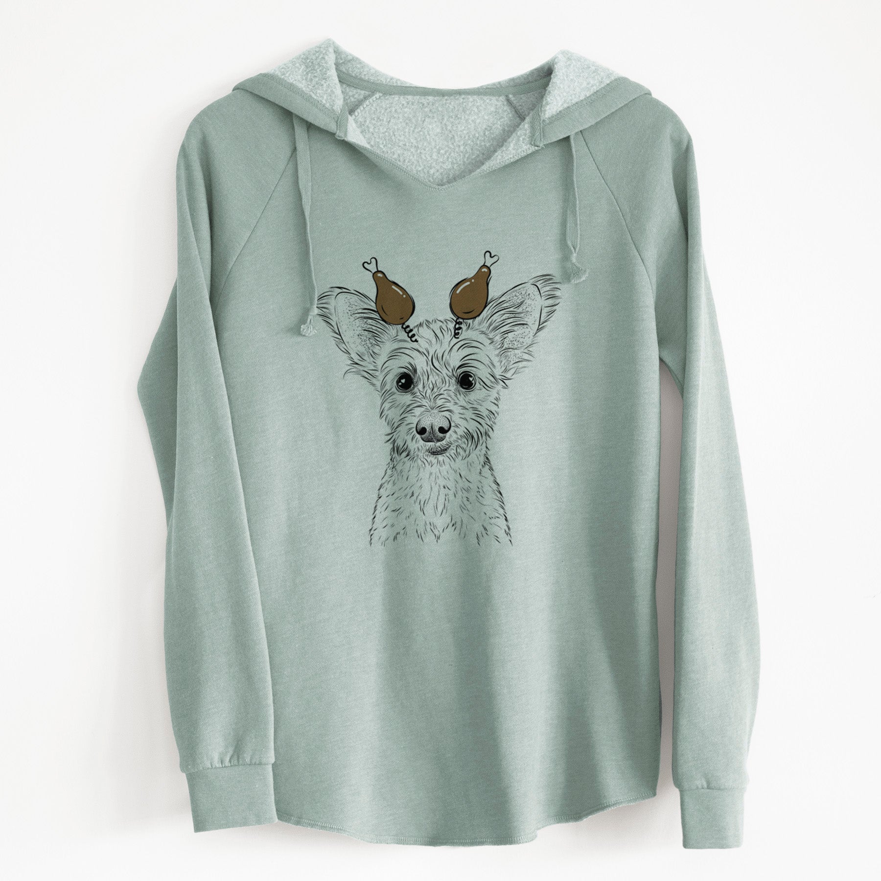 Thanksgiving Heidi the Schnauzer Mix - Cali Wave Hooded Sweatshirt