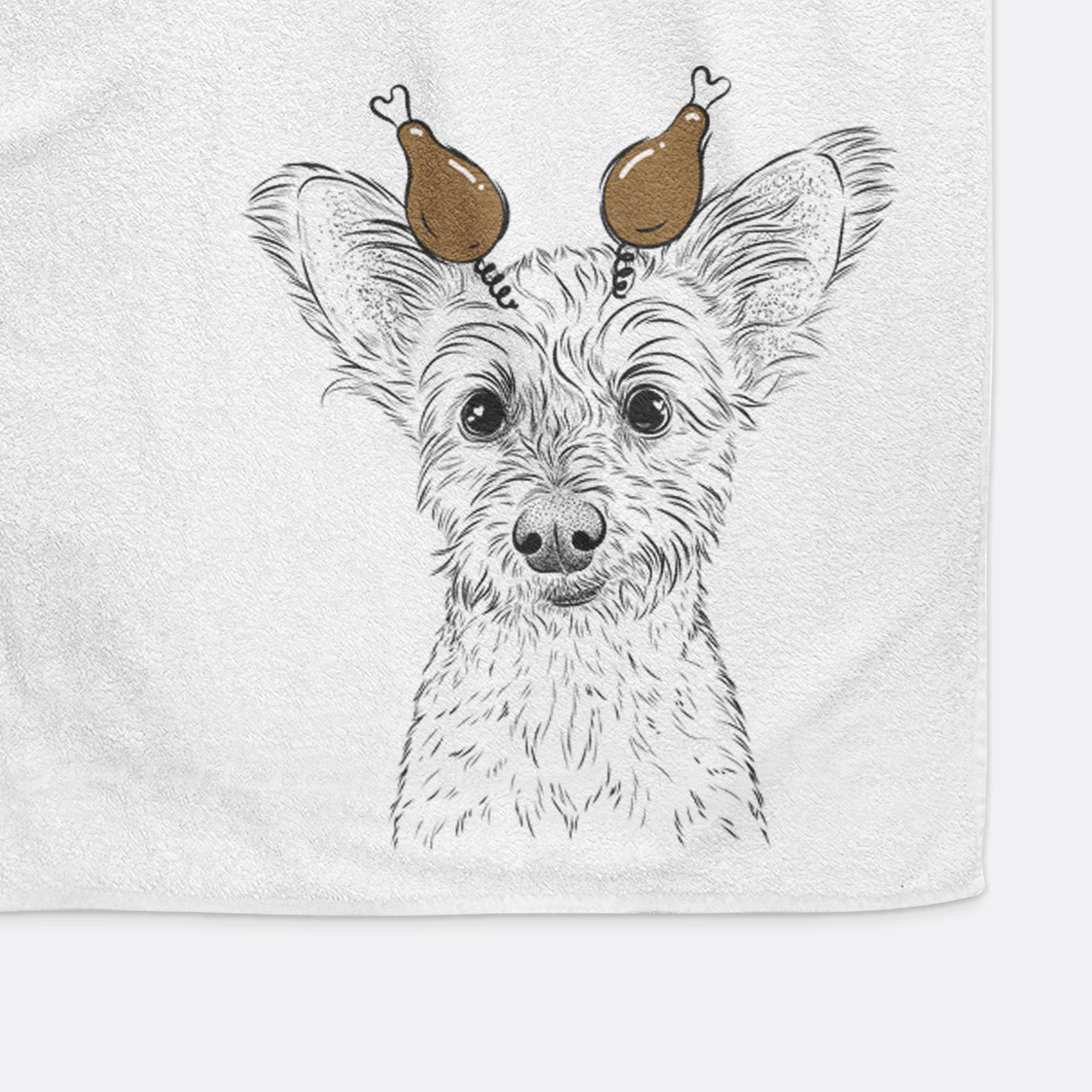 Heidi the Schnauzer Mix Decorative Hand Towel