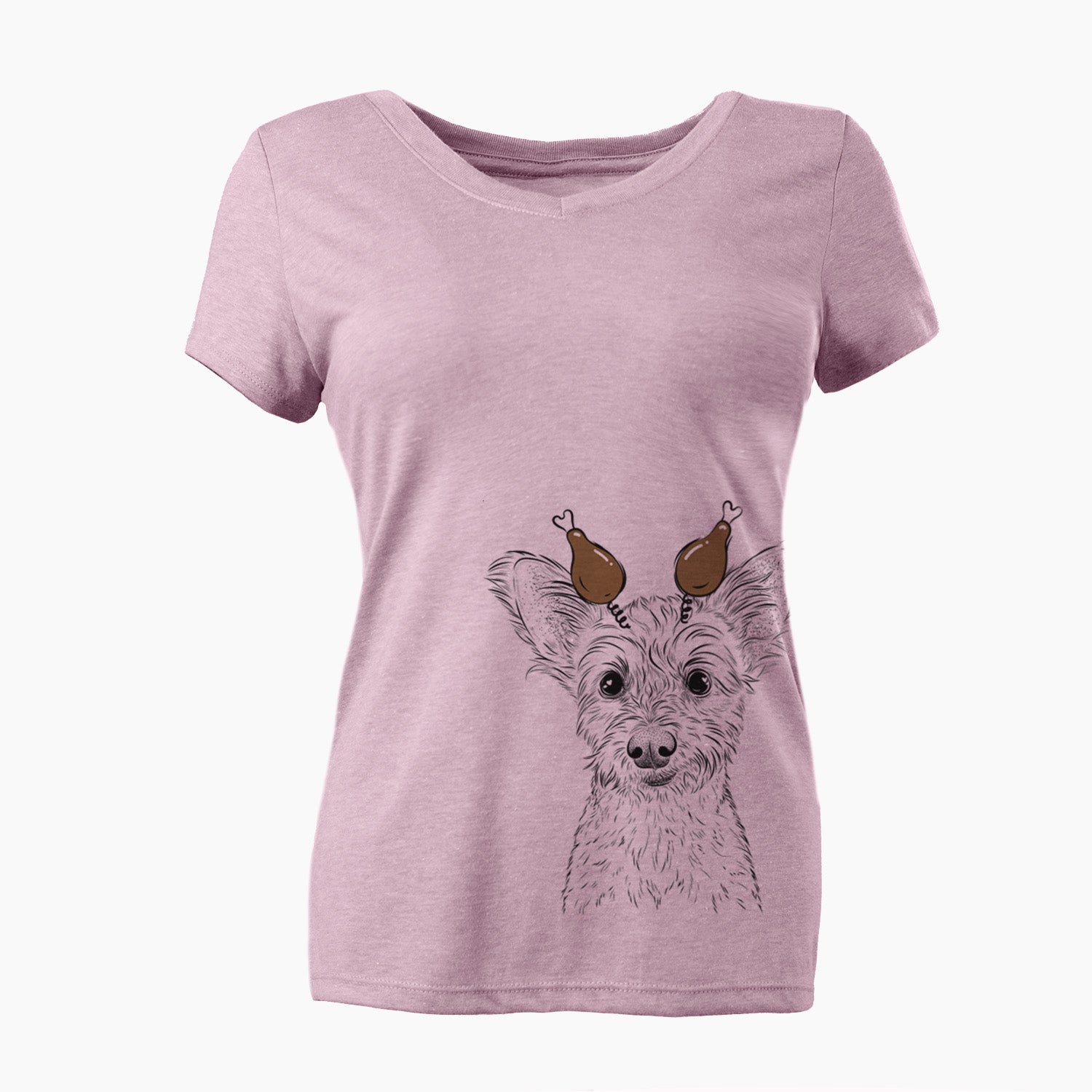 Thanksgiving Heidi the Schnauzer Mix - Women's Perfect V-neck Shirt