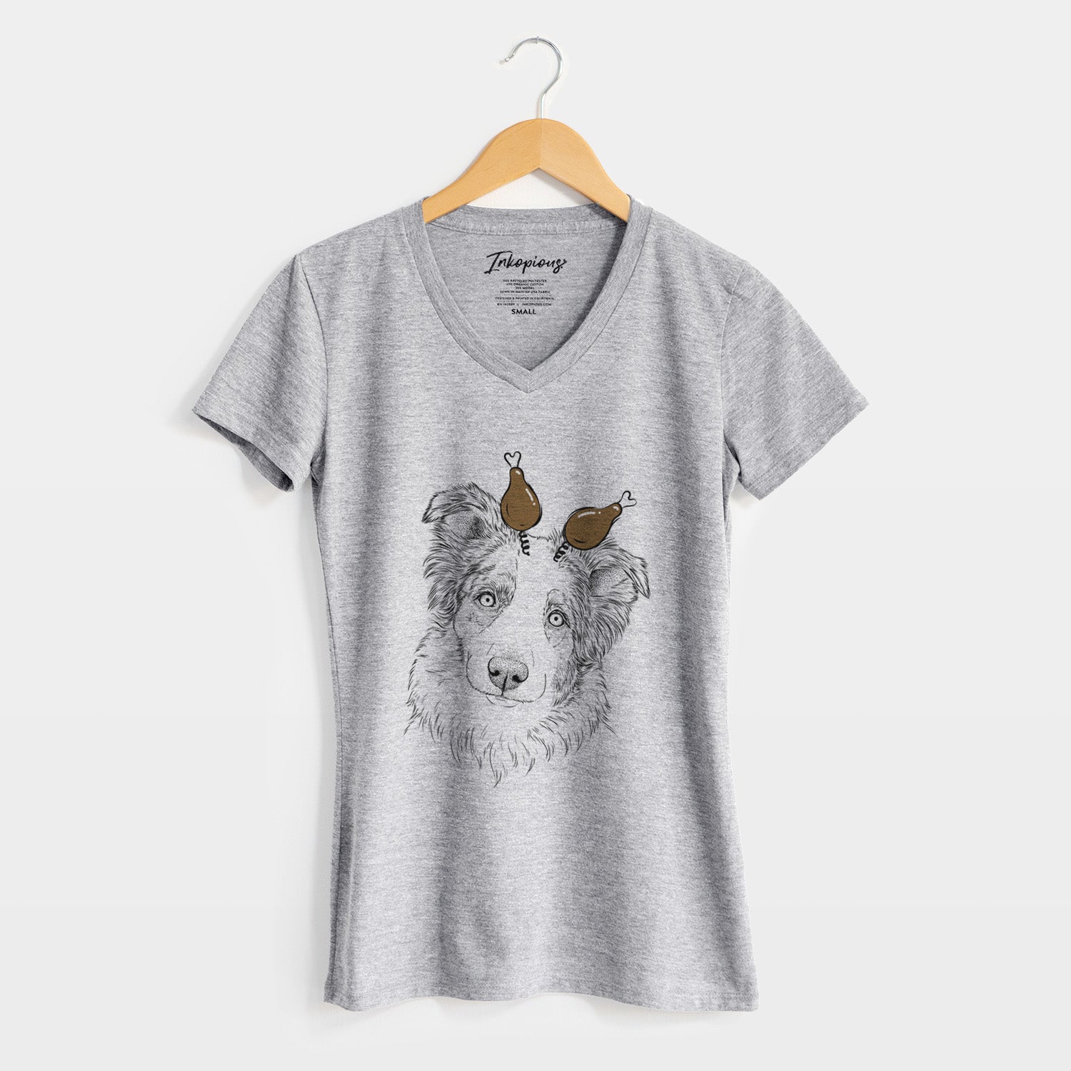 Thanksgiving HoneyBee the Miniature Australian Shepherd - Women's Perfect V-neck Shirt