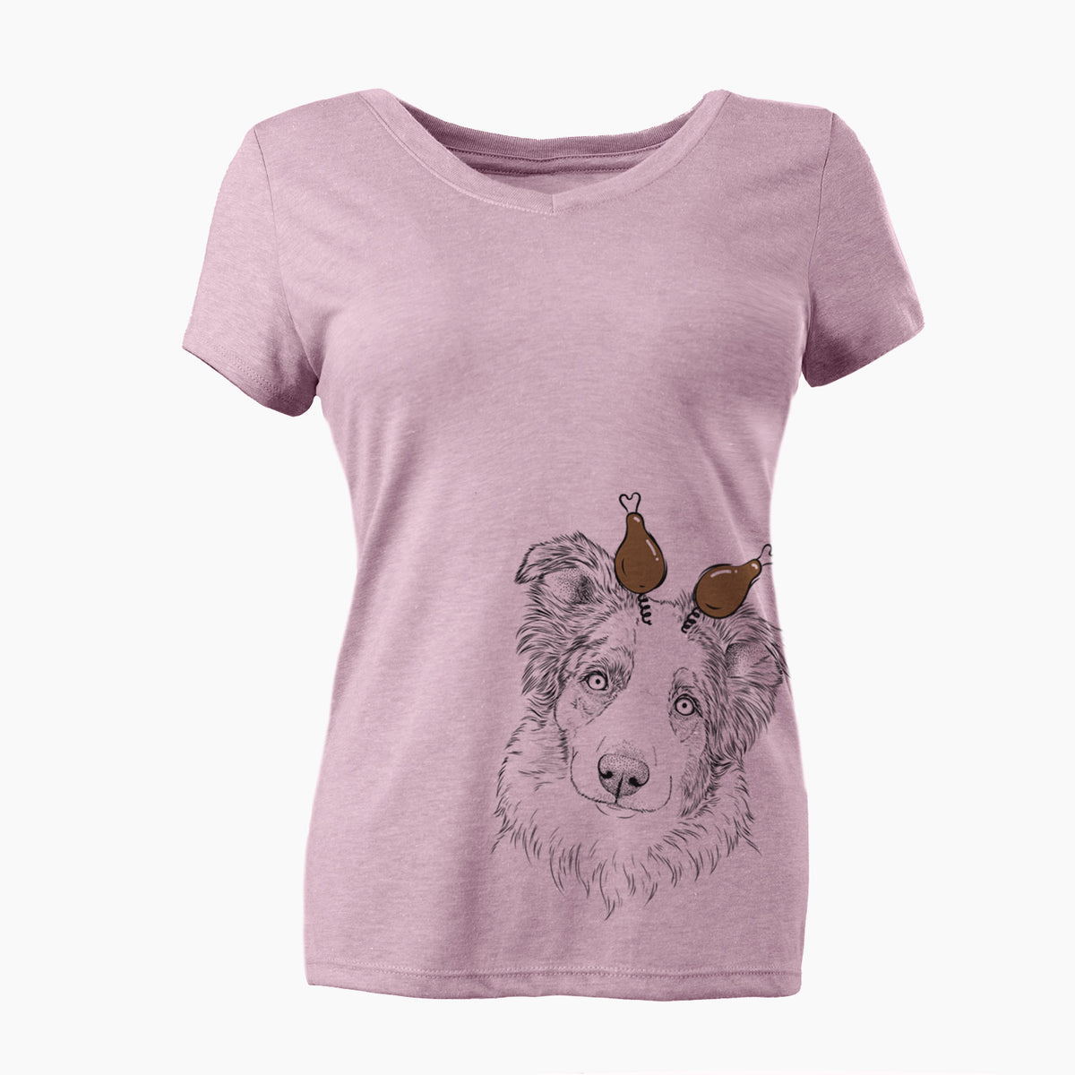 Thanksgiving HoneyBee the Miniature Australian Shepherd - Women's Perfect V-neck Shirt