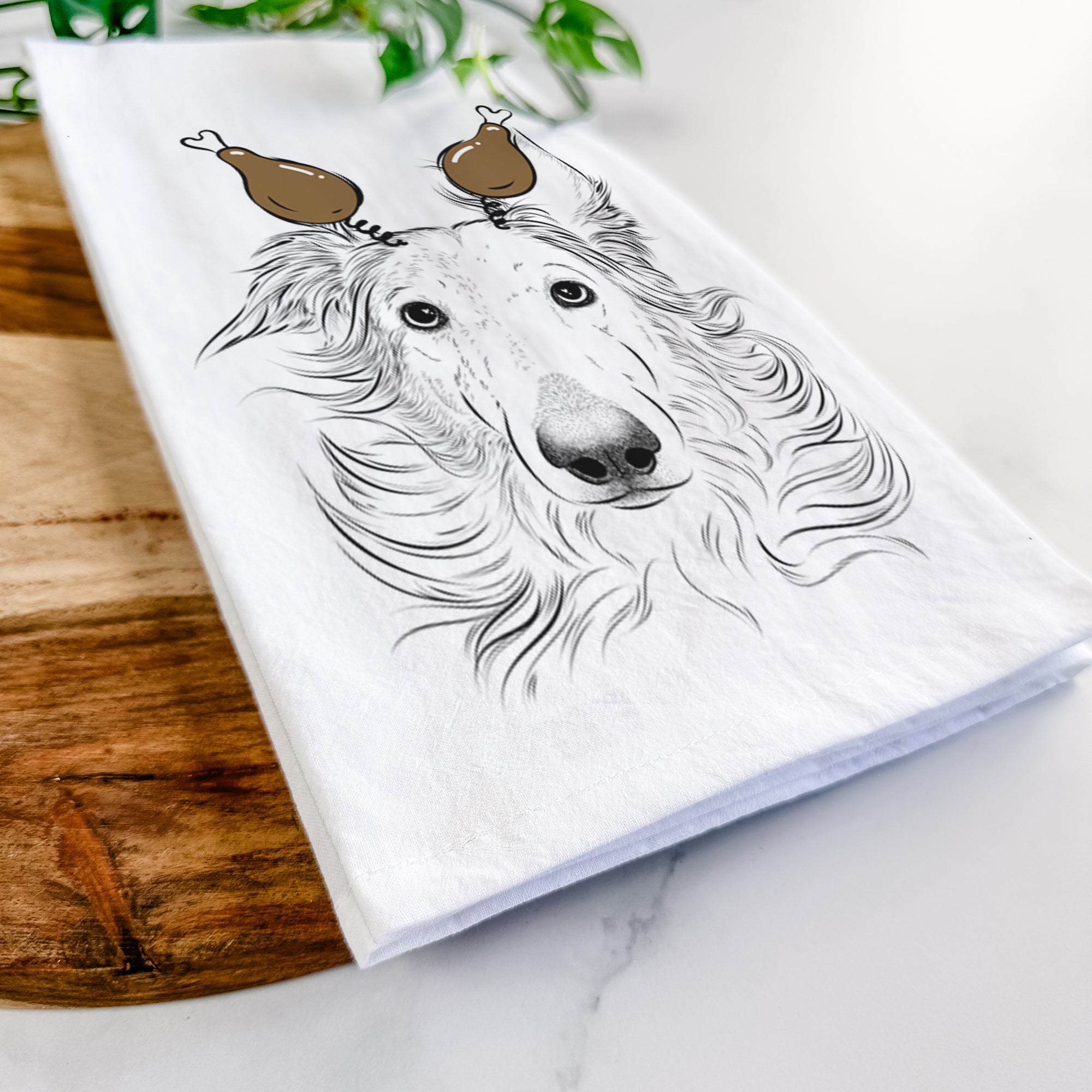 Jasha the Borzoi Tea Towel