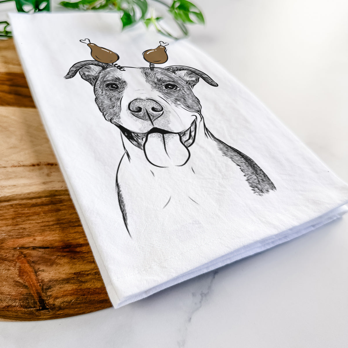 Jax the American Pitbull Terrier Mix Tea Towel