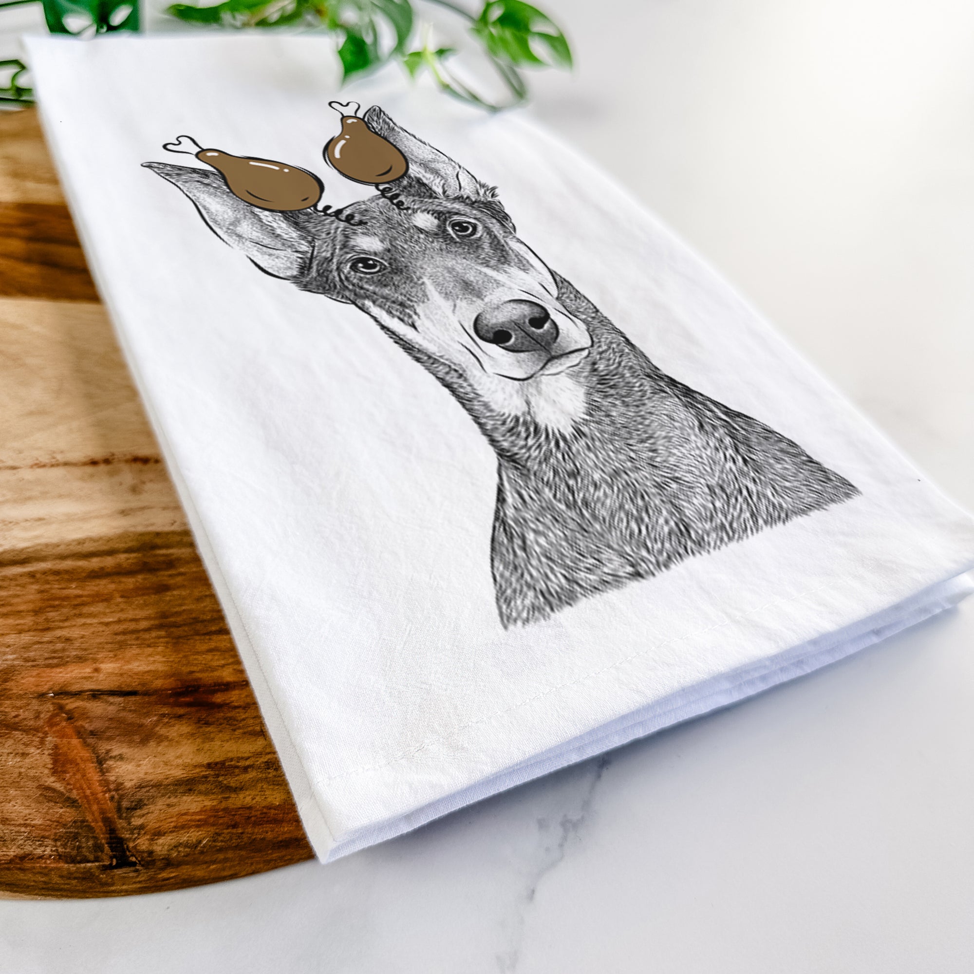 Jenna the Doberman Pinscher Tea Towel