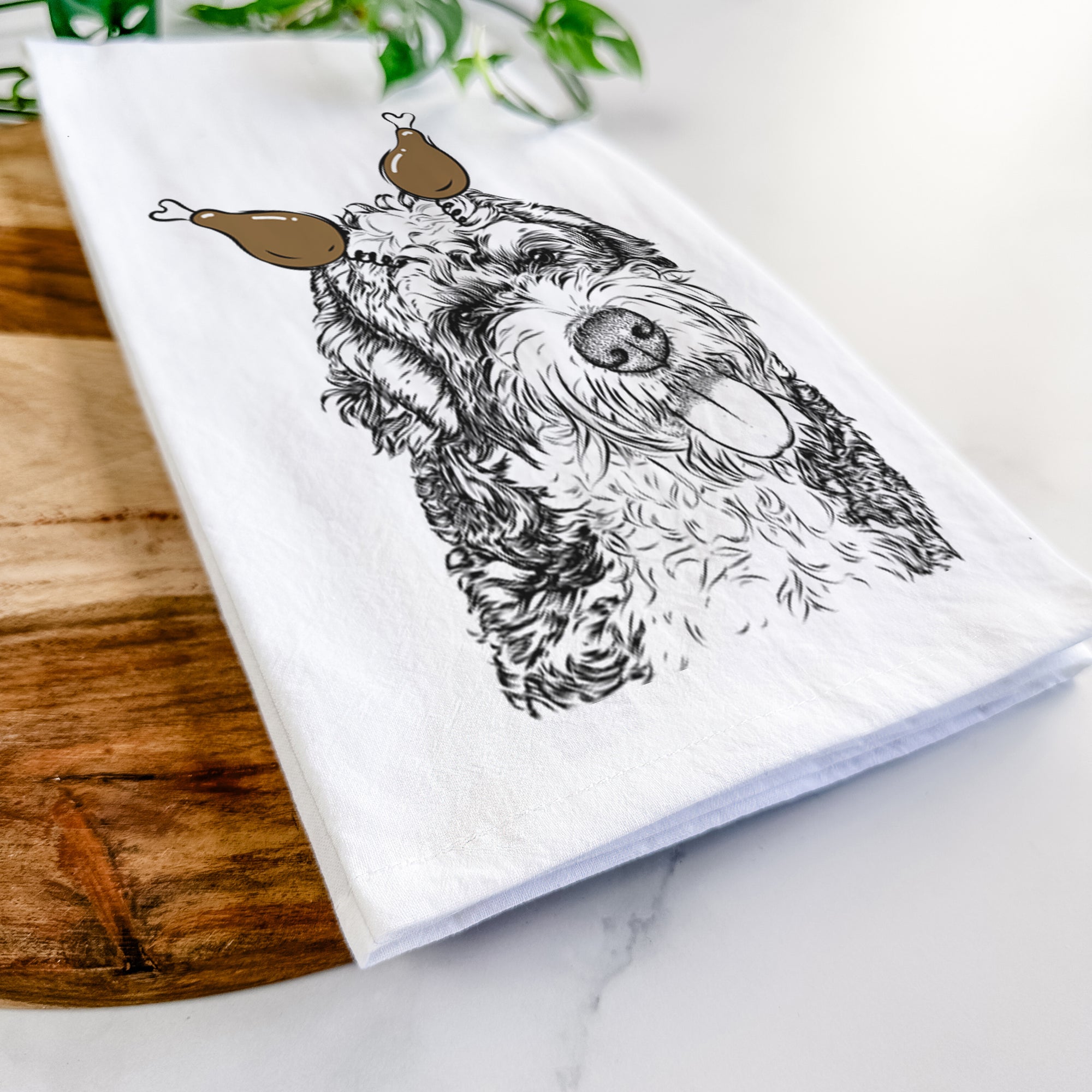 Kaci the Bernedoodle Tea Towel