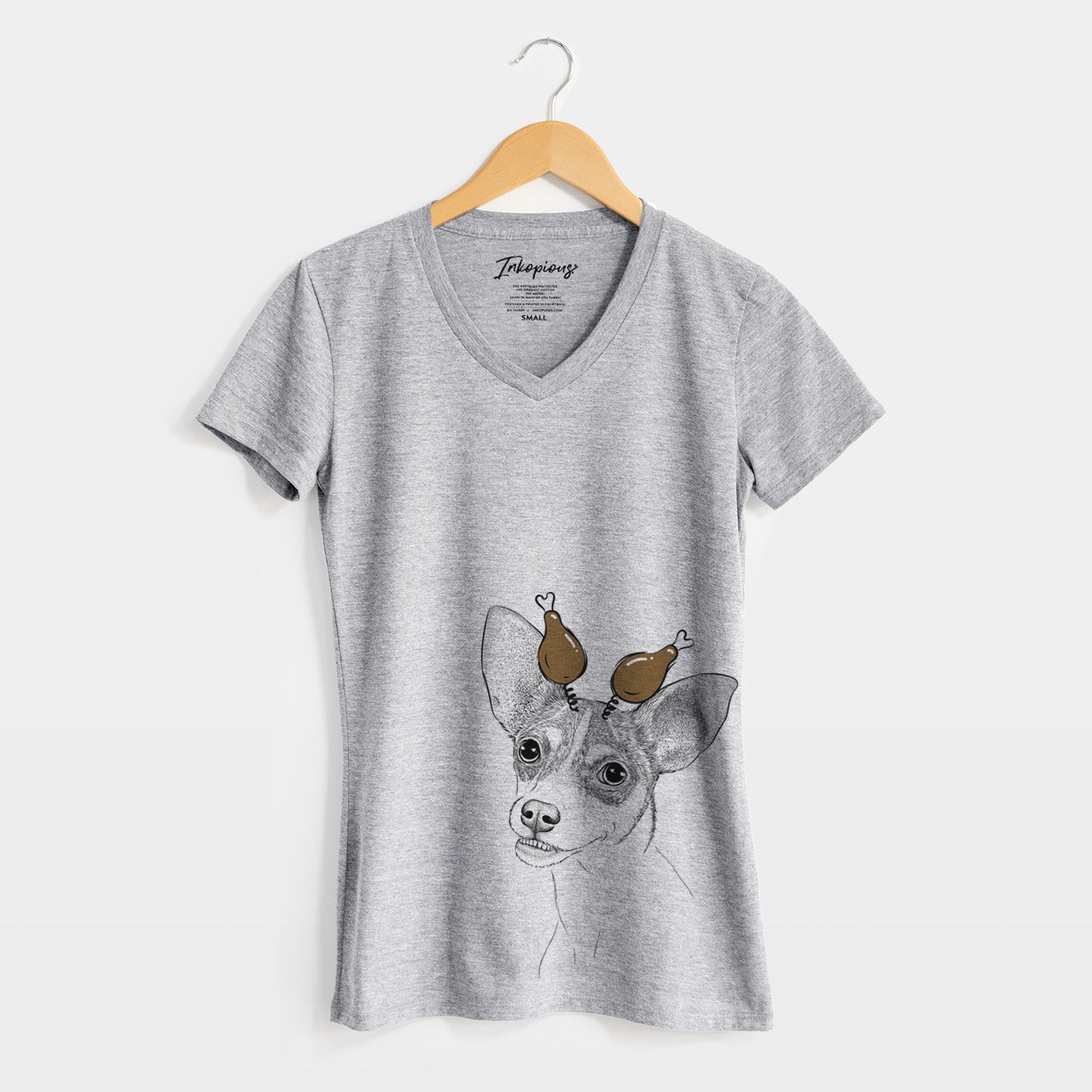 Thanksgiving Kailani the Chihuahua Mix - Women's Perfect V-neck Shirt