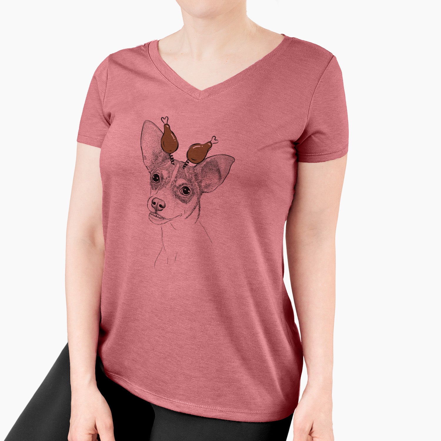 Thanksgiving Kailani the Chihuahua Mix - Women's Perfect V-neck Shirt