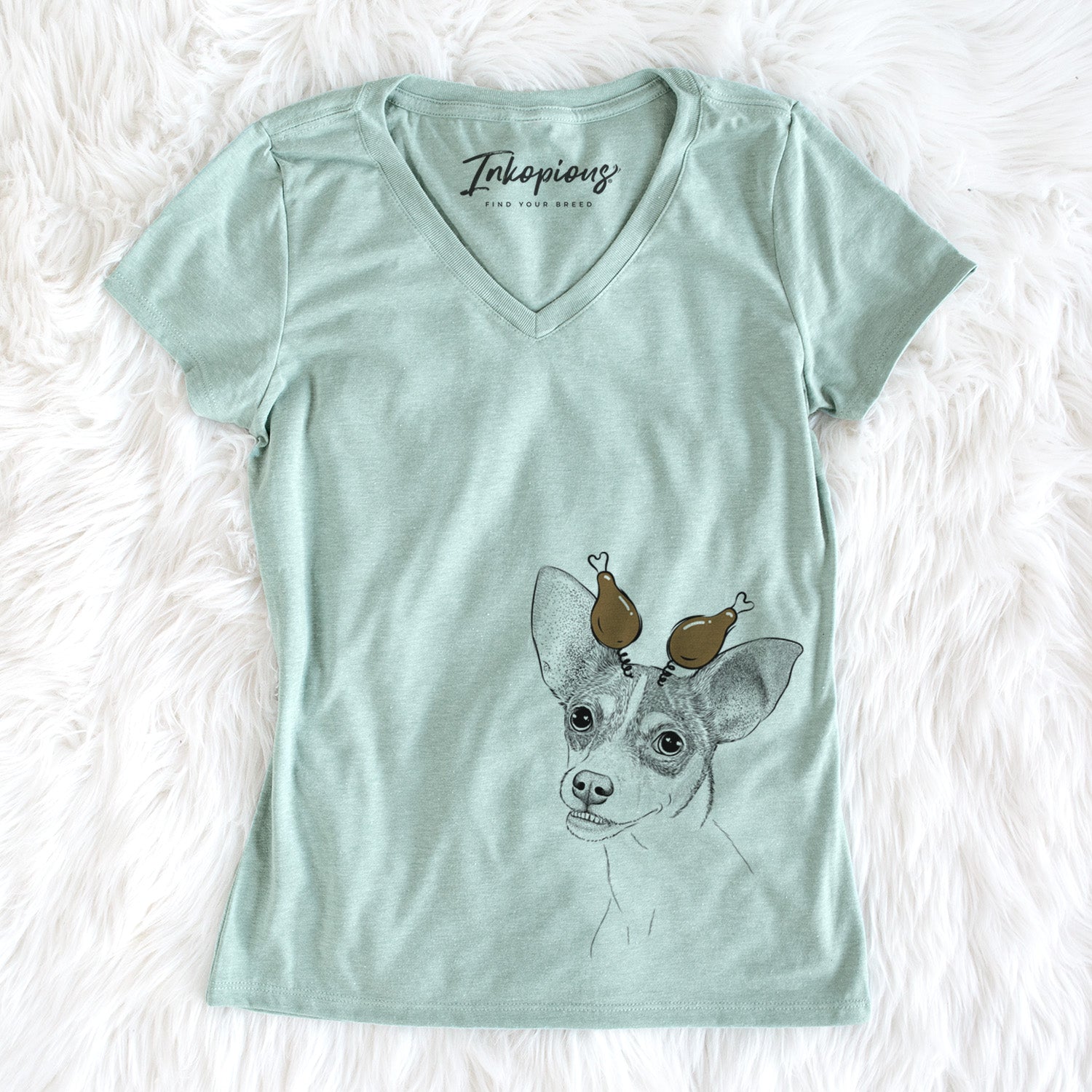 Thanksgiving Kailani the Chihuahua Mix - Women's Perfect V-neck Shirt