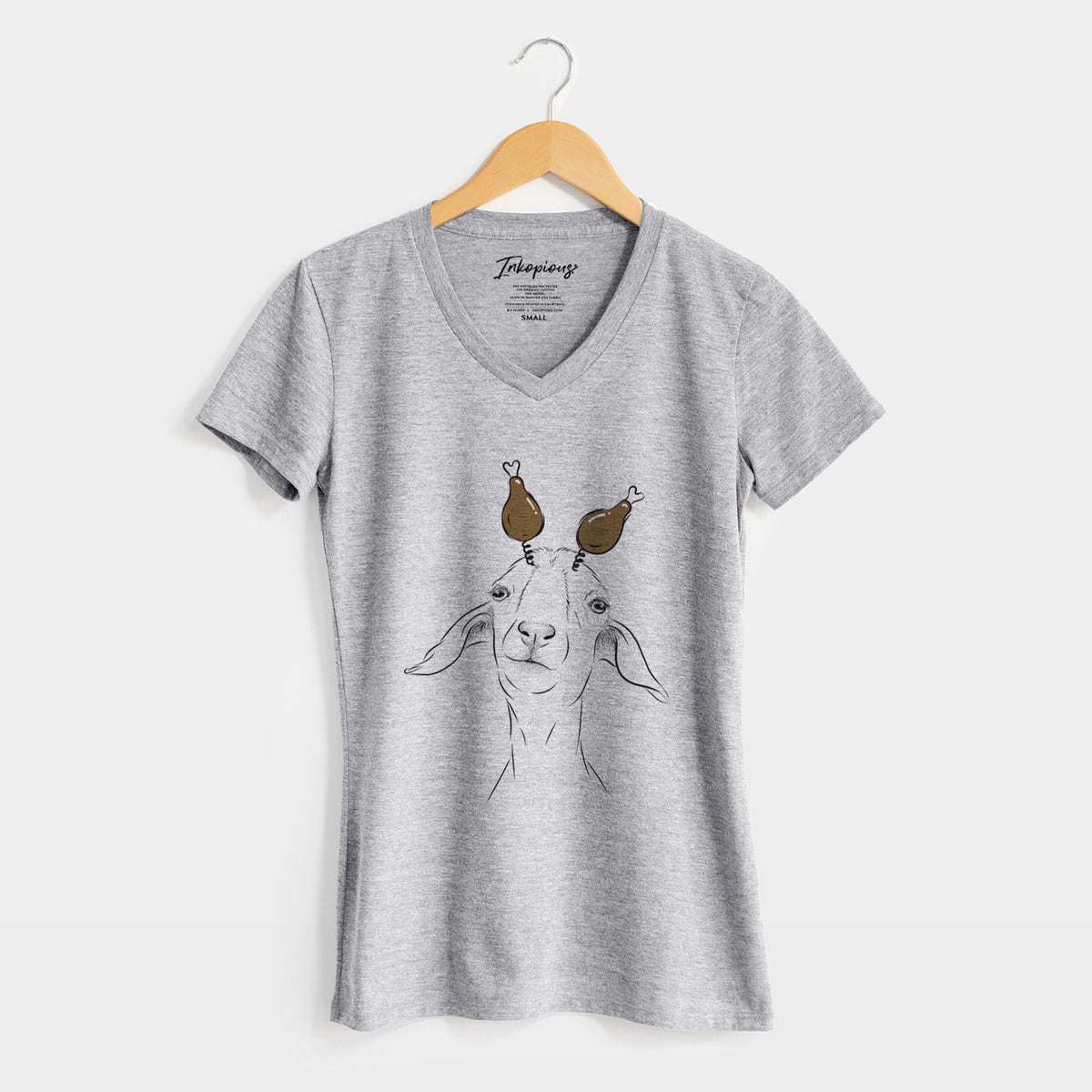 Thanksgiving Kara Dune the Spanish Boer Goat - Women's Perfect V-neck Shirt