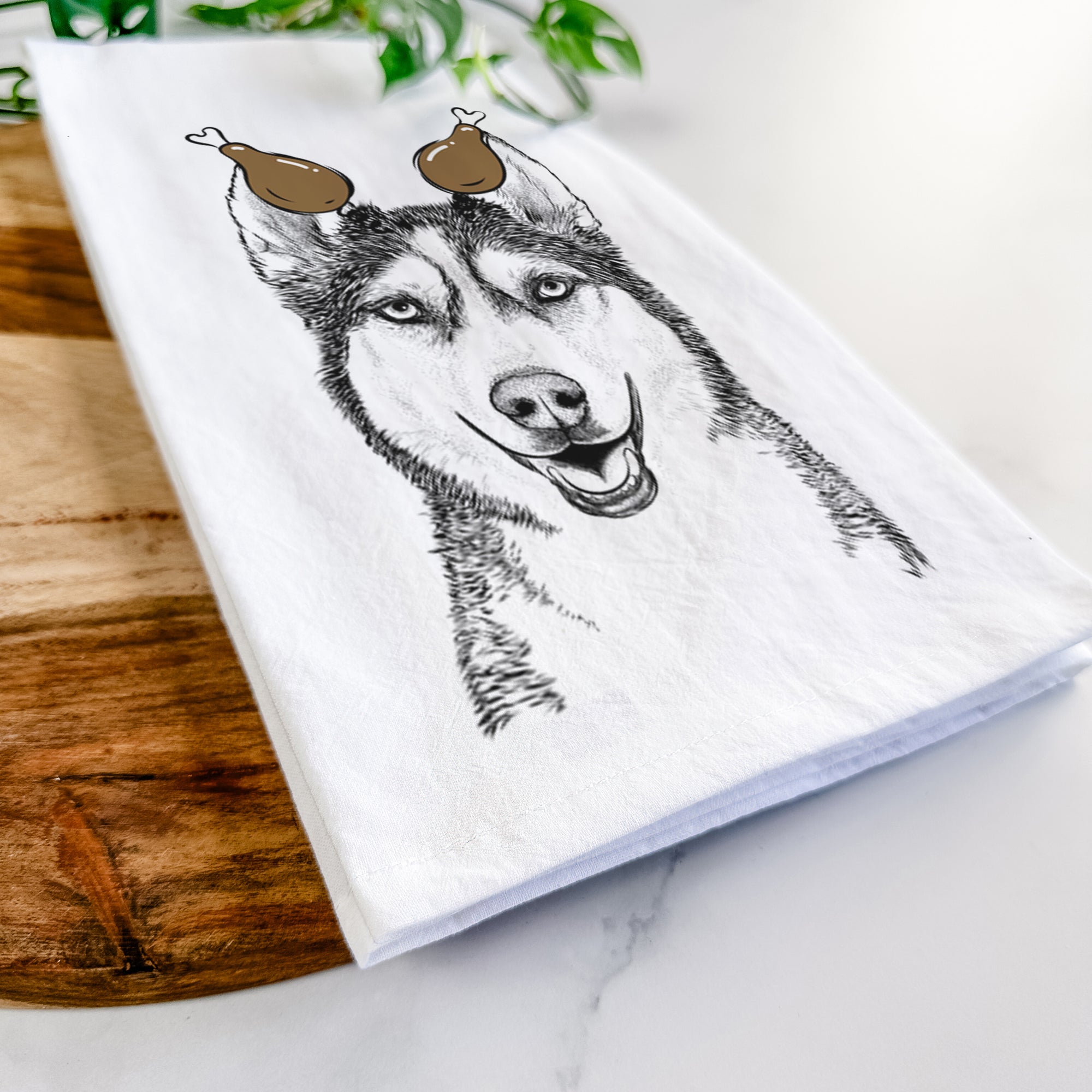 Kira the Siberian Husky Tea Towel