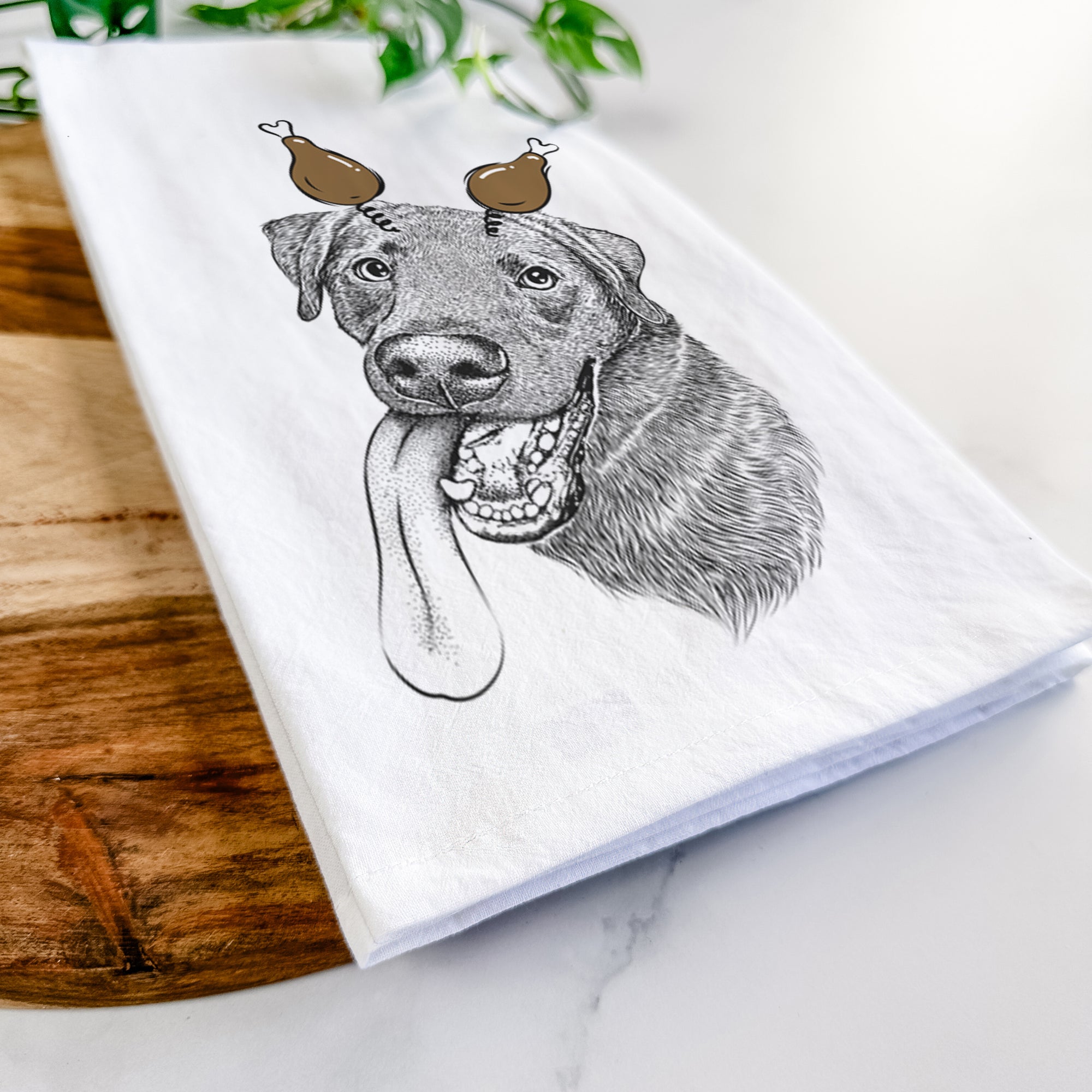 Macaroni the Lab Mix Tea Towel