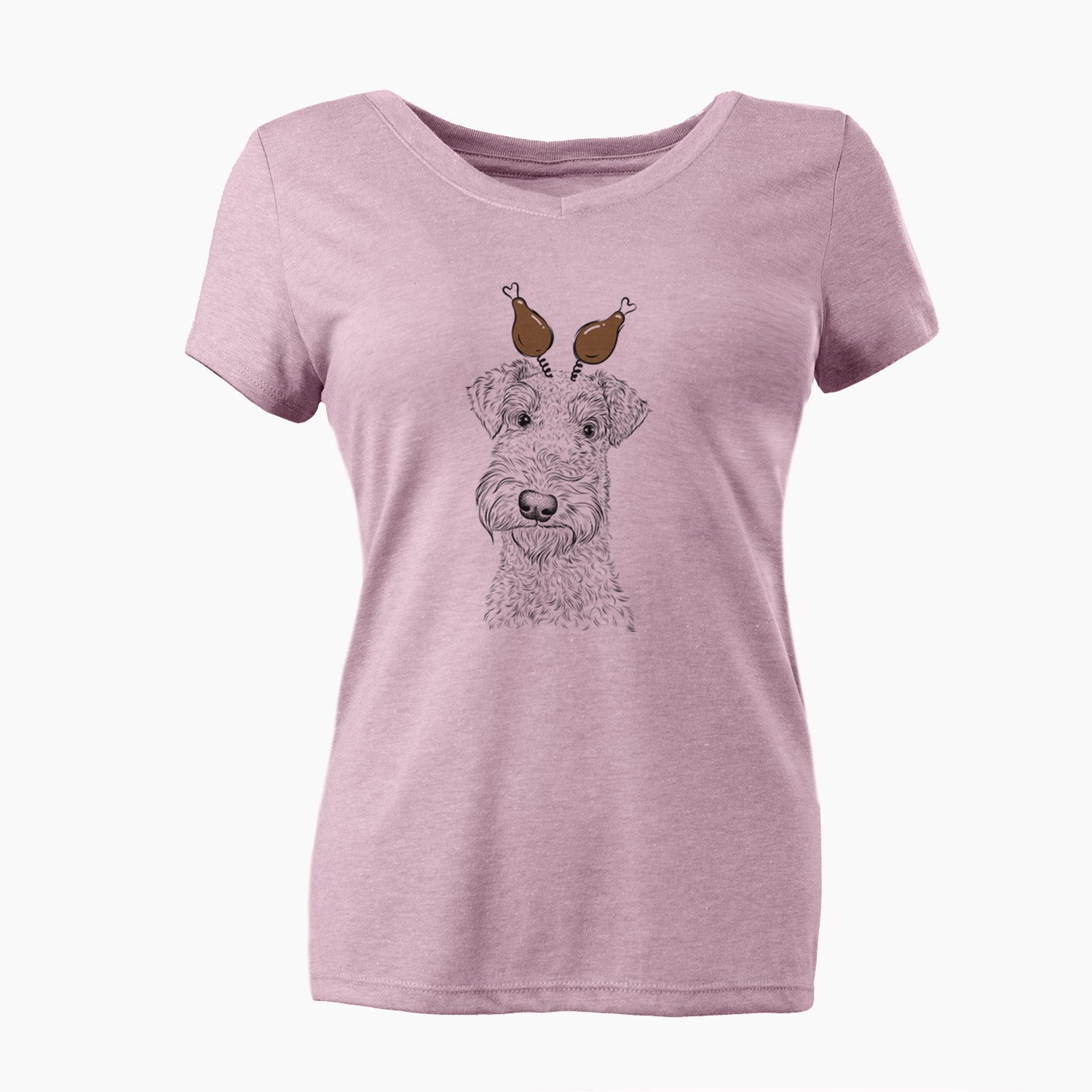 Thanksgiving Roc Haven Maggie May the Airedale Terrier - Women's Perfect V-neck Shirt