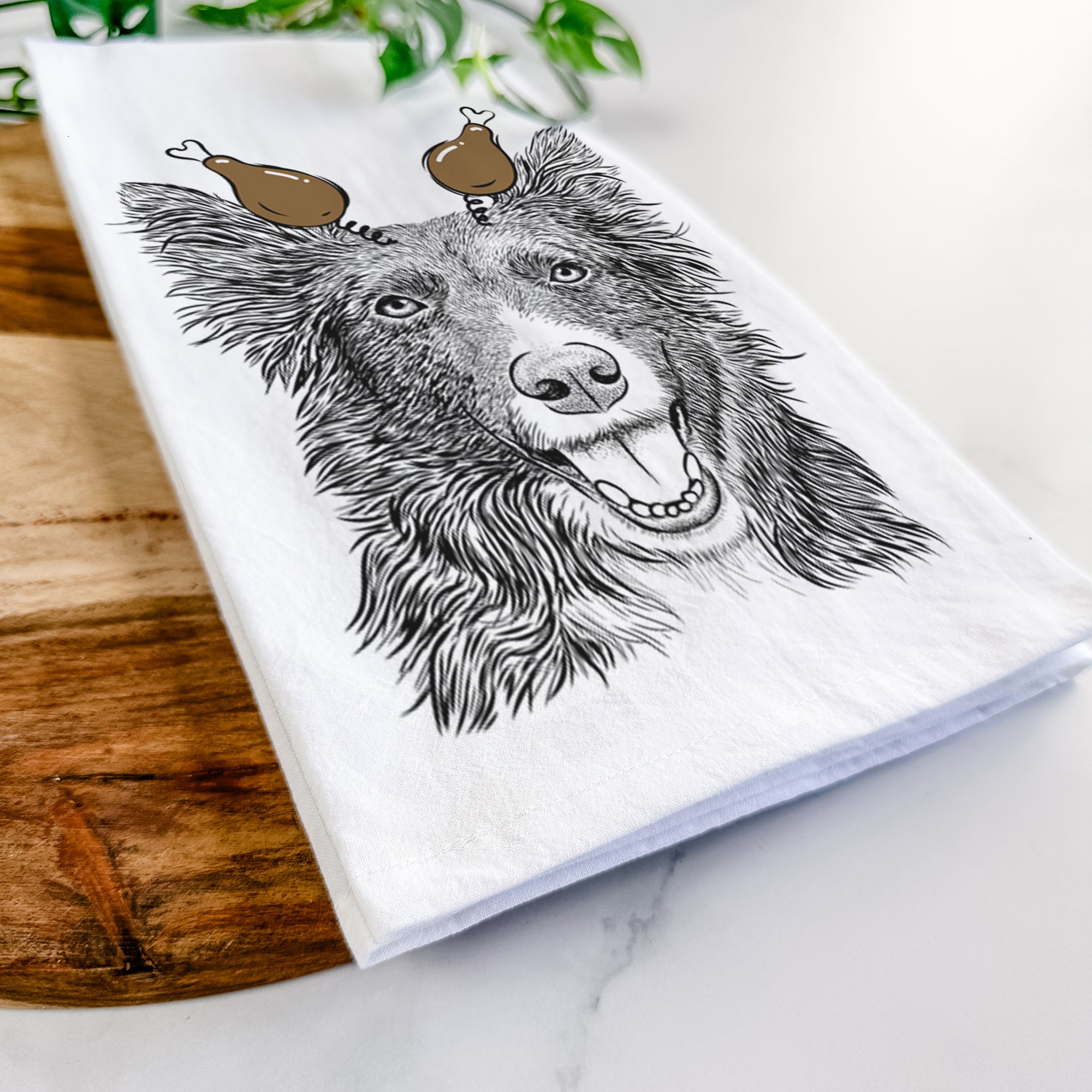 Marti the Border Collie Tea Towel