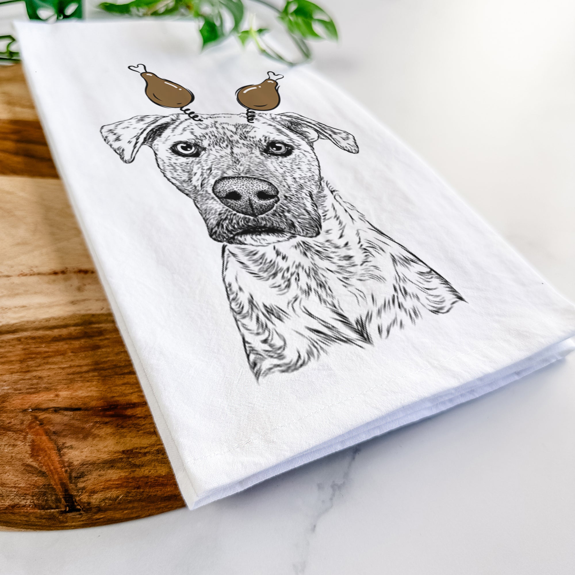 Monster Baby the Pitbull Mix Tea Towel