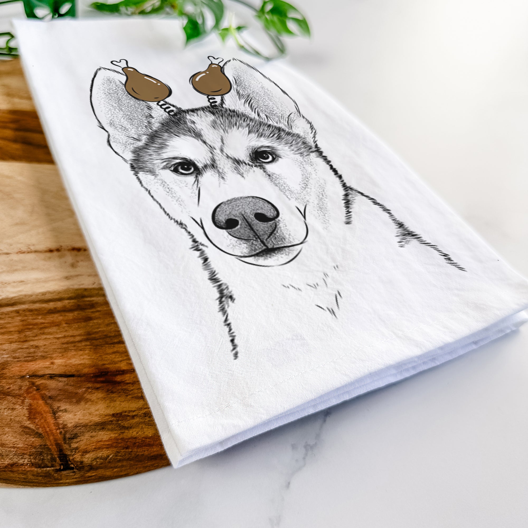 Odin the Siberian Husky Tea Towel