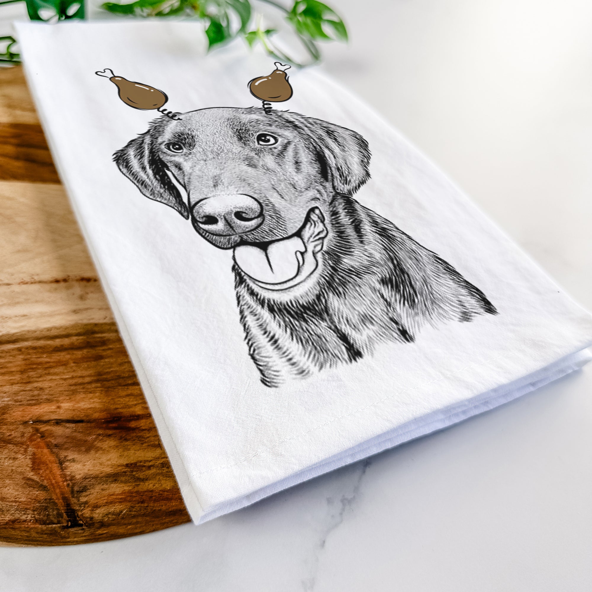 Onyx the Labrador Retriever Tea Towel