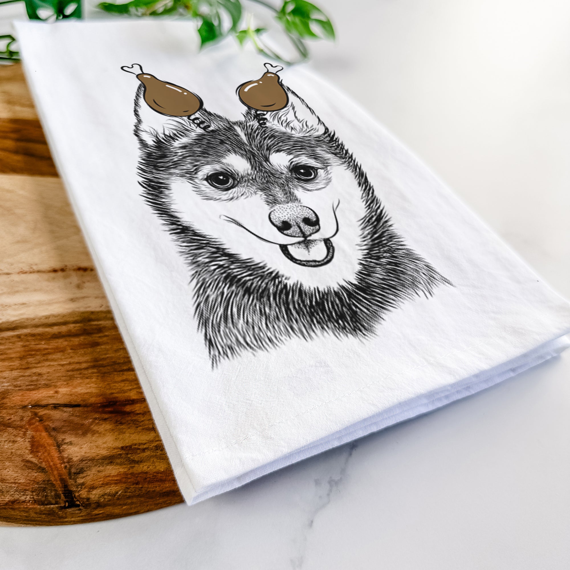 Posey the Alaskan Klee Kai Tea Towel