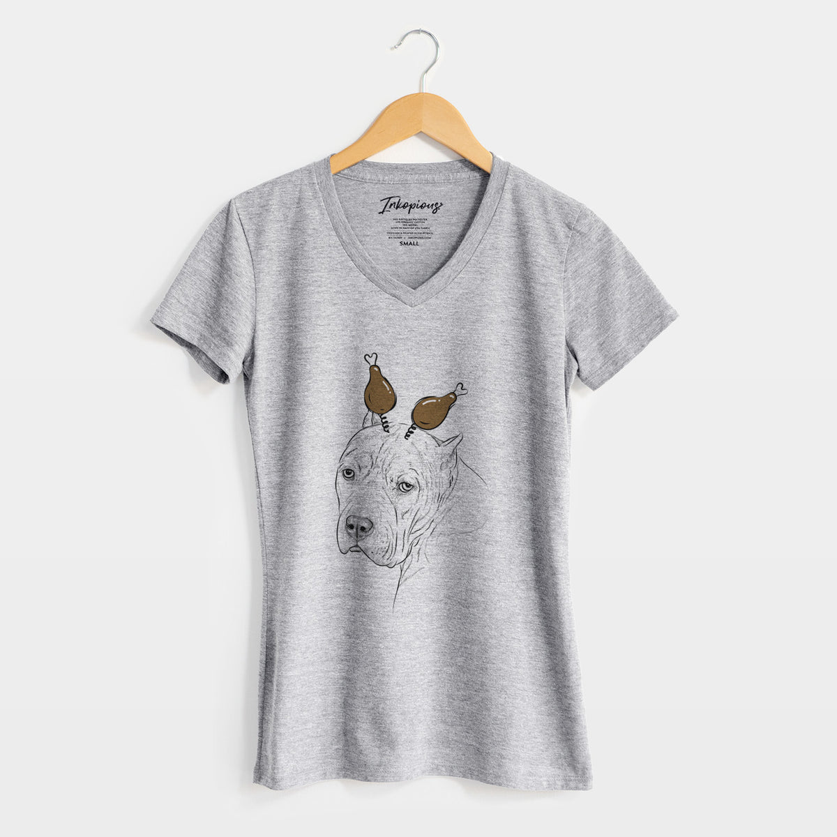Thanksgiving Precious the Staffordshire Terrier - Women's Perfect V-neck Shirt